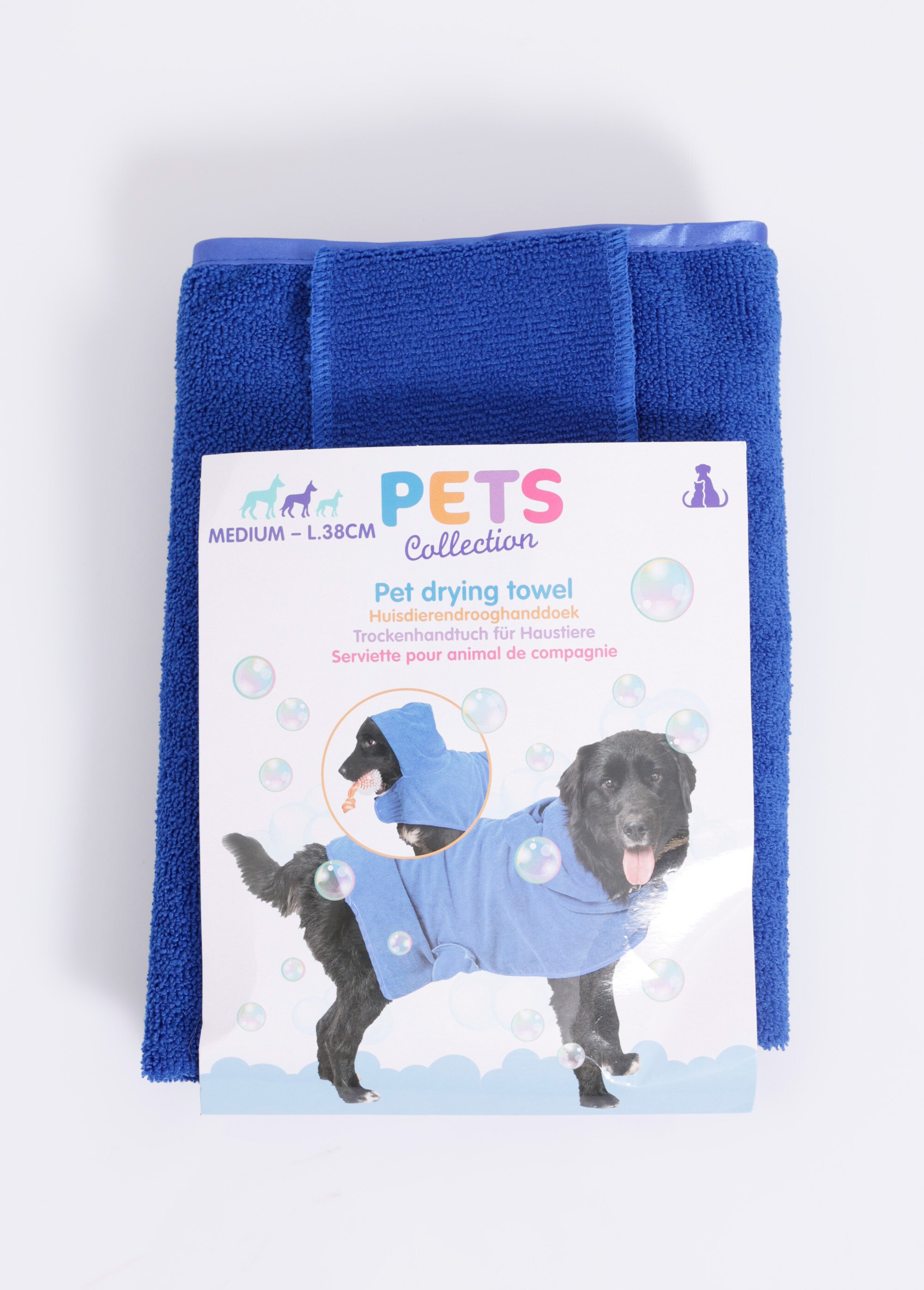 Cape de bain en éponge pour animaux BLEU KP-485600040 DE2