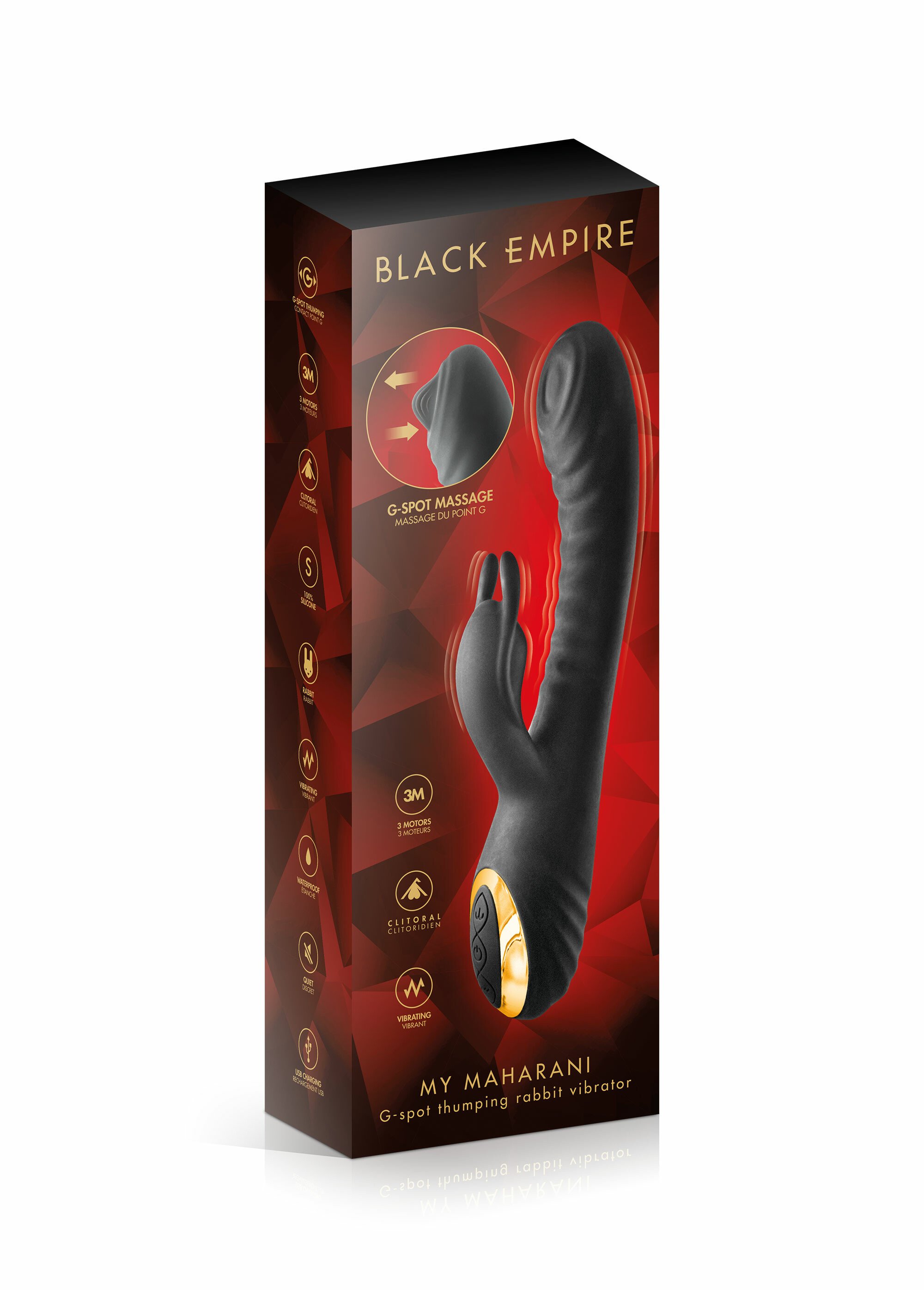 Sextoy vibromasseur rabbit 3 moteurs NOIR