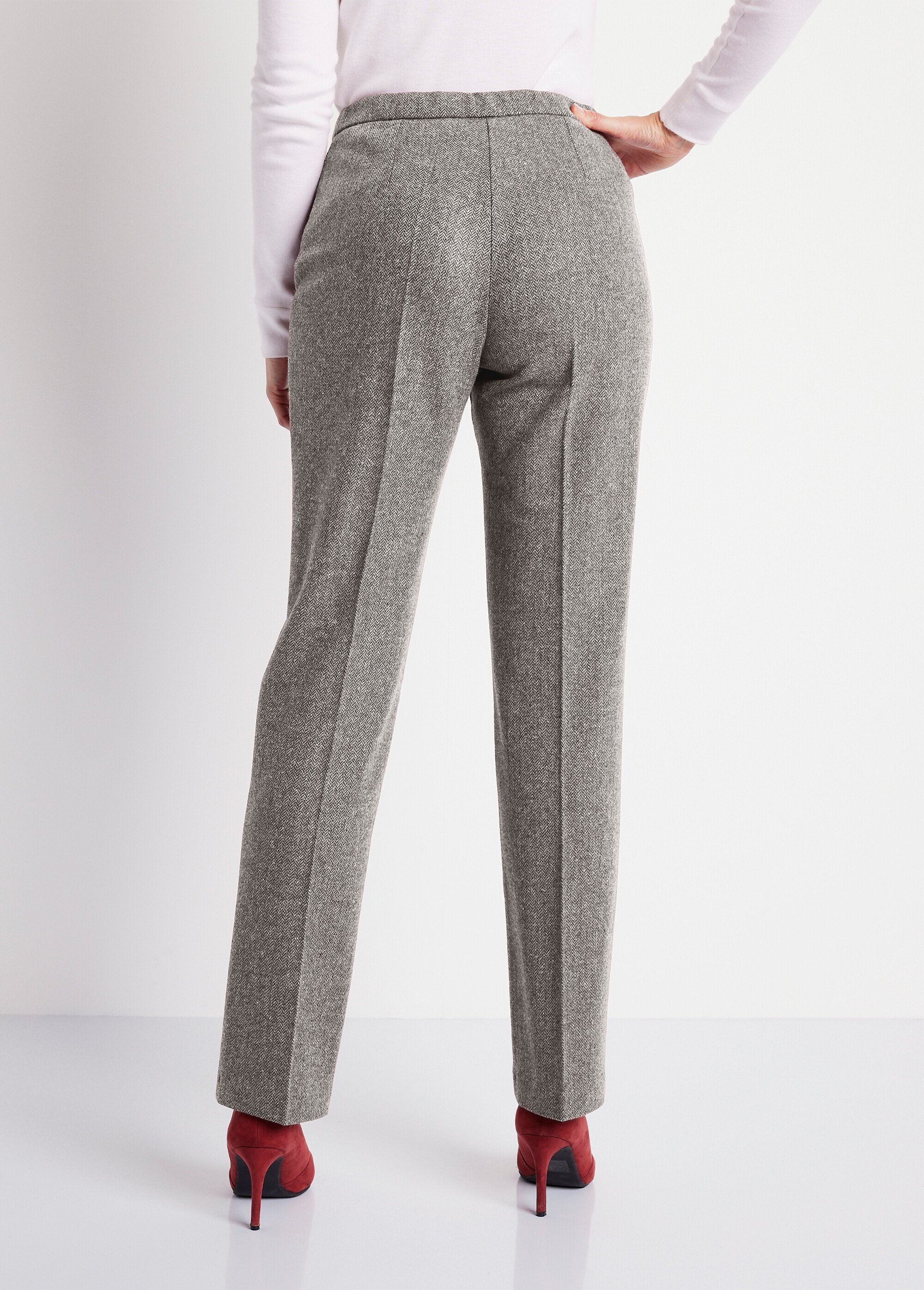 Pantalon chevrons ou chiné entrejambe 75 cm