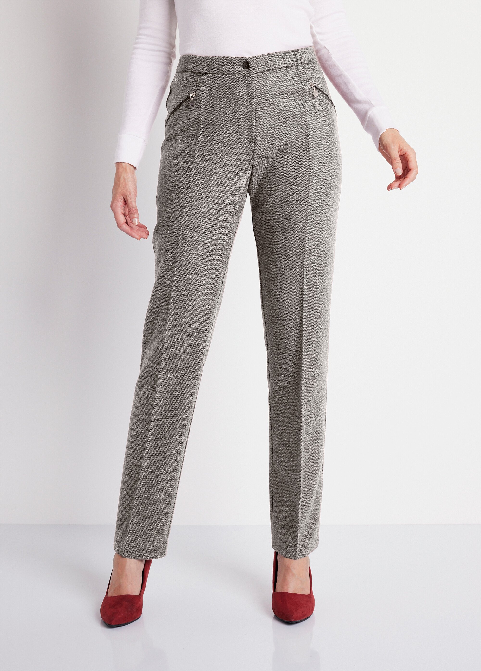 Pantalon chevrons ou chiné entrejambe 75 cm