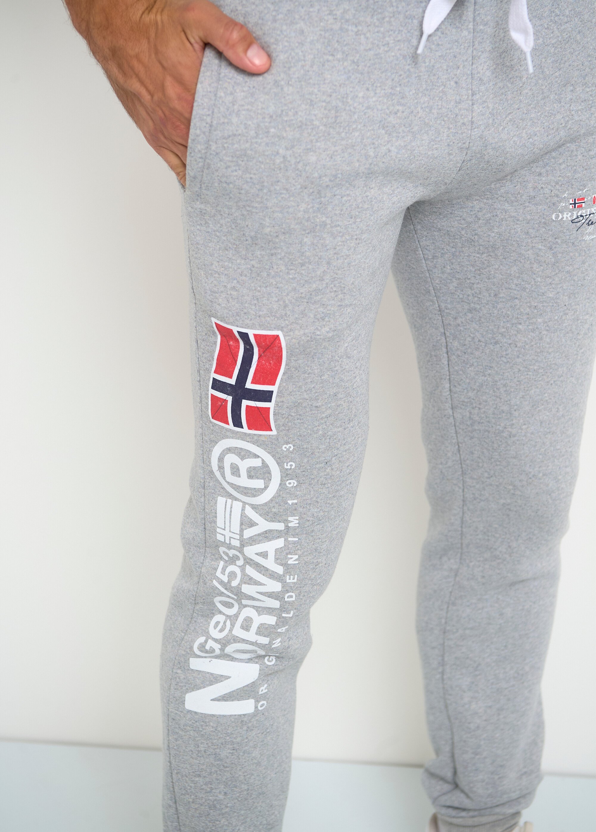 Pantalon de jogging homme coupe ajustée Gris Afibel