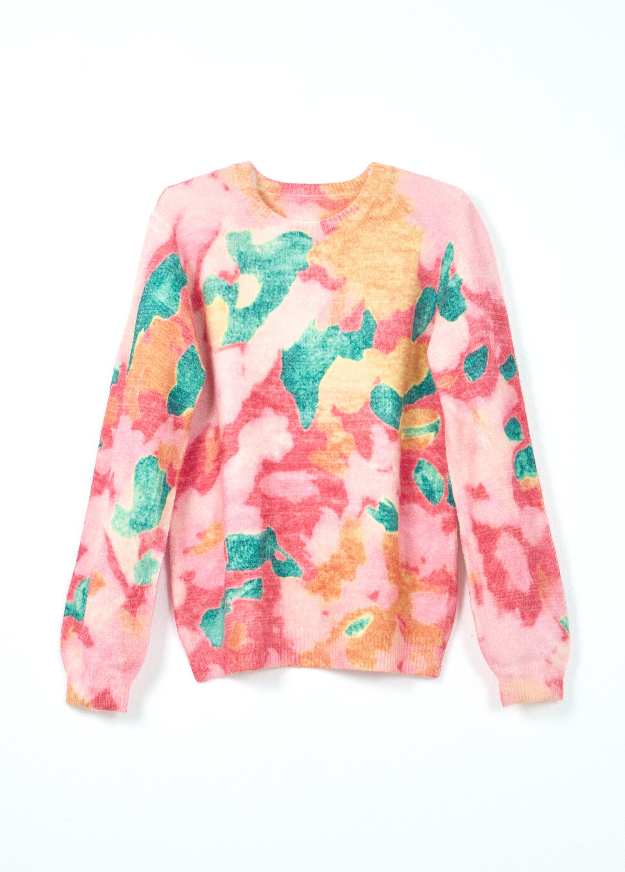 Pull doux col rond imprimé floral Femme IMPRIME CORAIL PACCO AP1