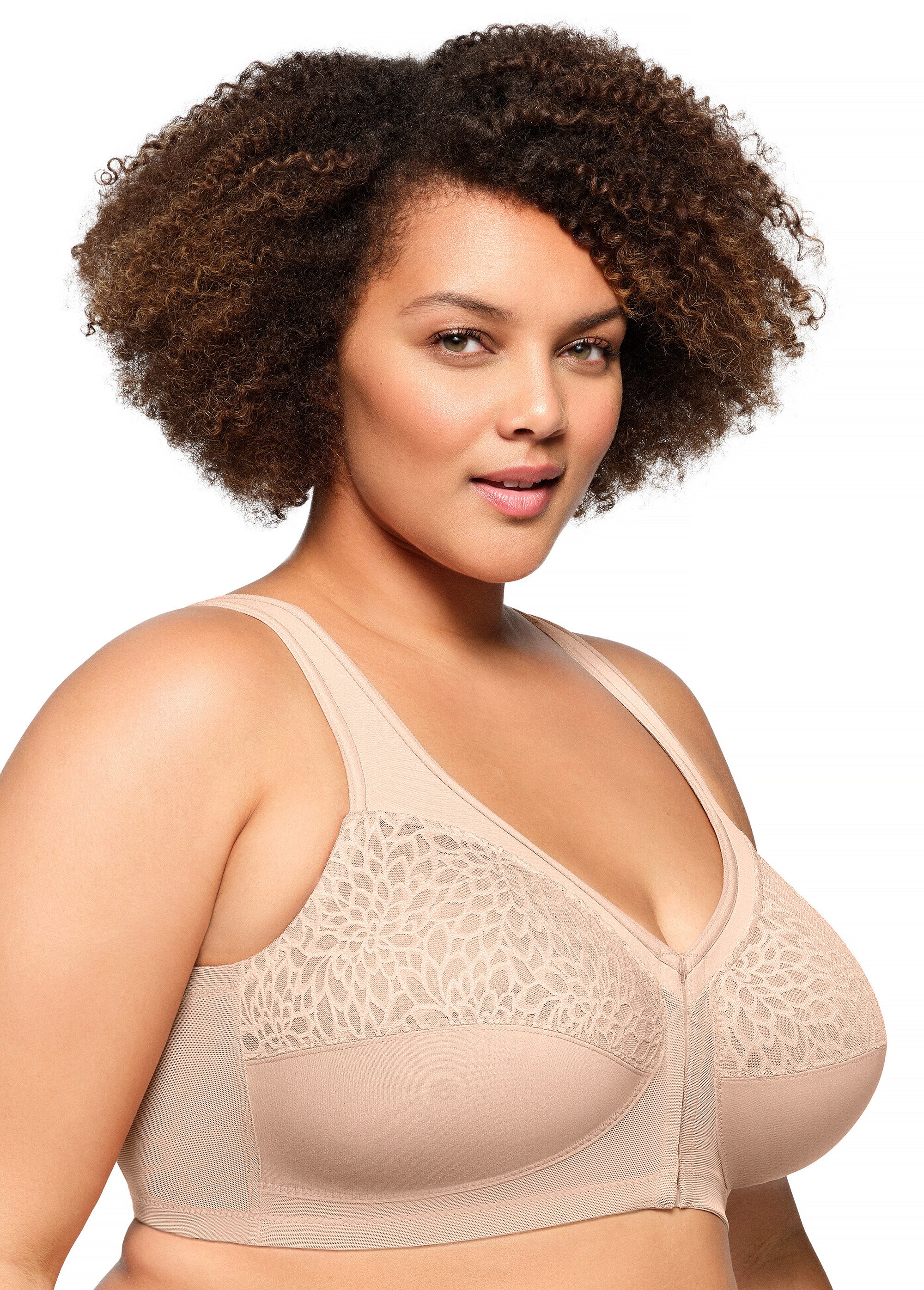 Soutien-gorge MagicLift Grandes Tailles Dos Nageur et Fermeture Frontale n°1206 Femme Grande Taille Beige 1206 DR1