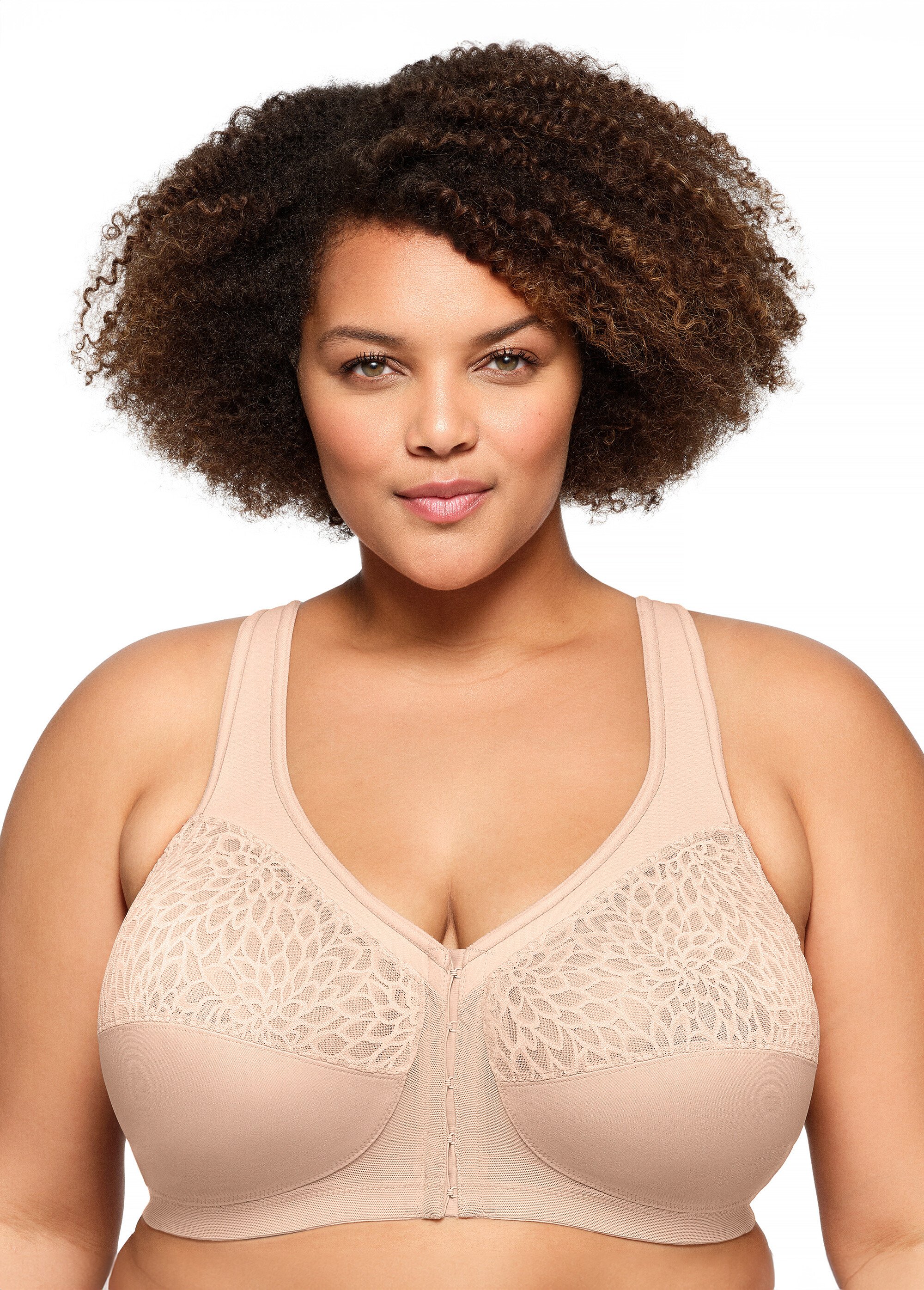Soutien-gorge MagicLift Grandes Tailles Dos Nageur et Fermeture Frontale n°1206 Femme Grande Taille Beige 1206 FA1