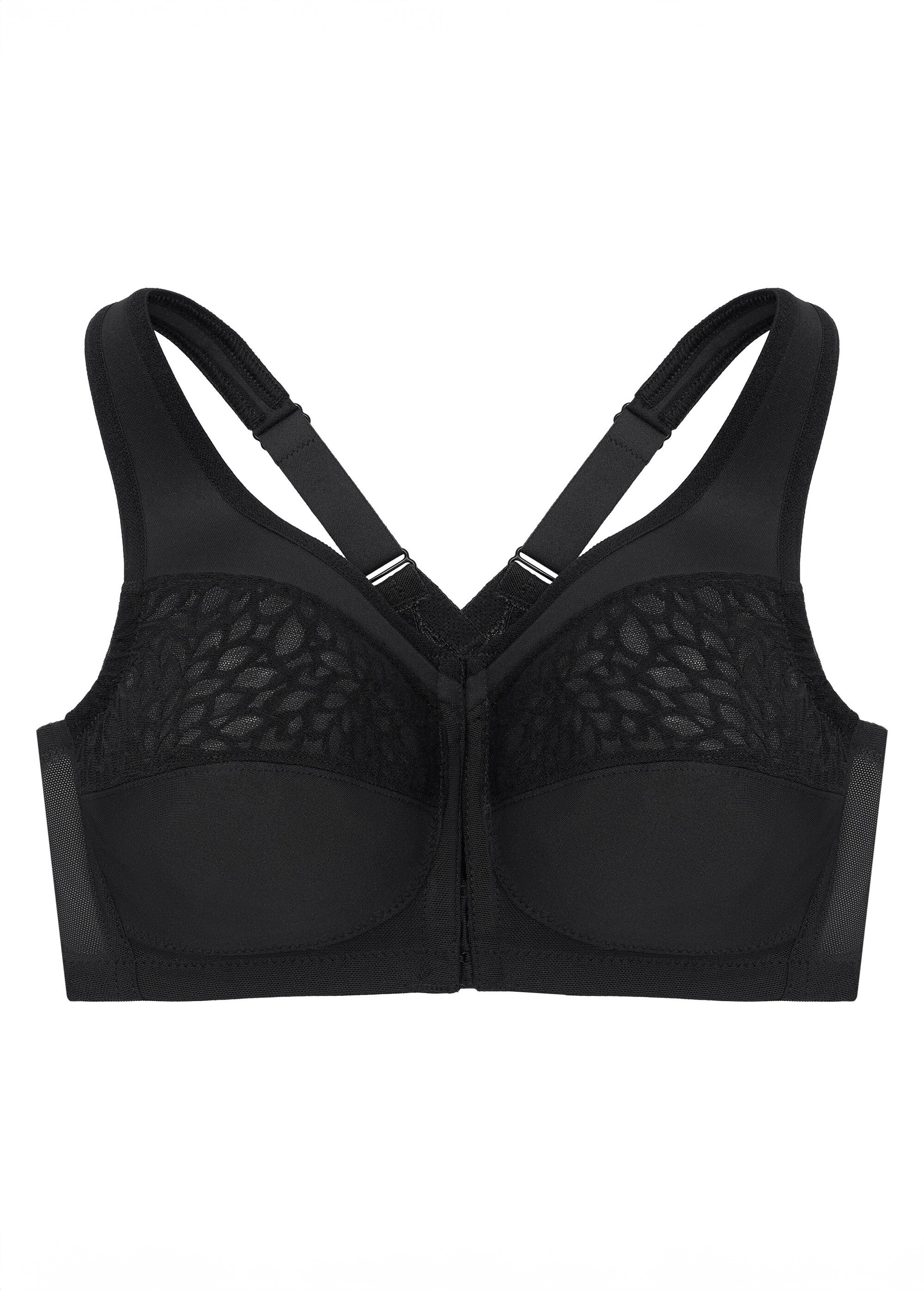 Soutien-gorge MagicLift Grandes Tailles Dos Nageur et Fermeture Frontale n°1206 Femme Grande Taille Noir 1206 FA2
