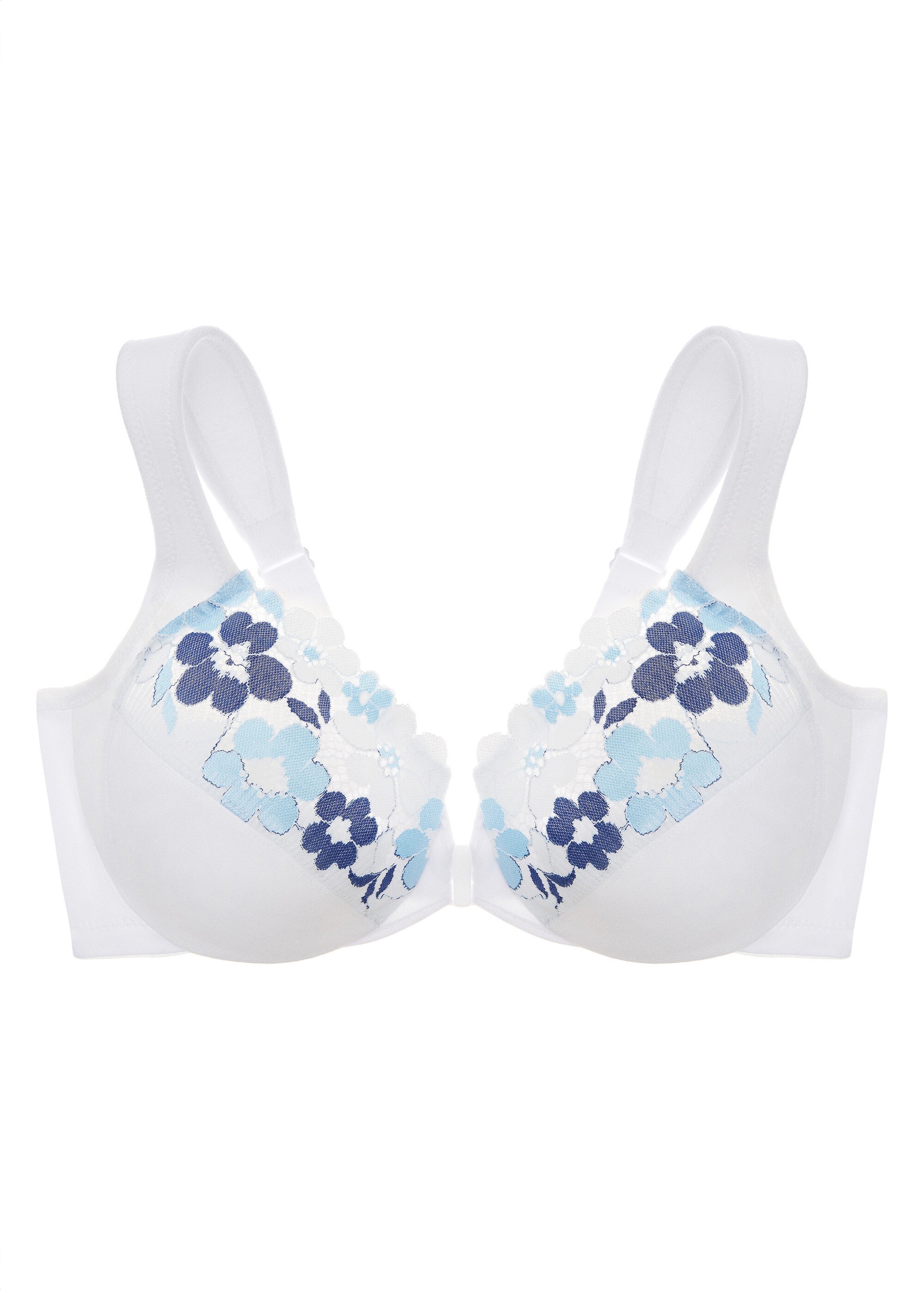 Soutien-gorge WonderWire en Coton à Armatures et Fermeture Frontale, Spécial Grandes Tailles n°1241 Femme Grande Taille Blanc 1241 FA2
