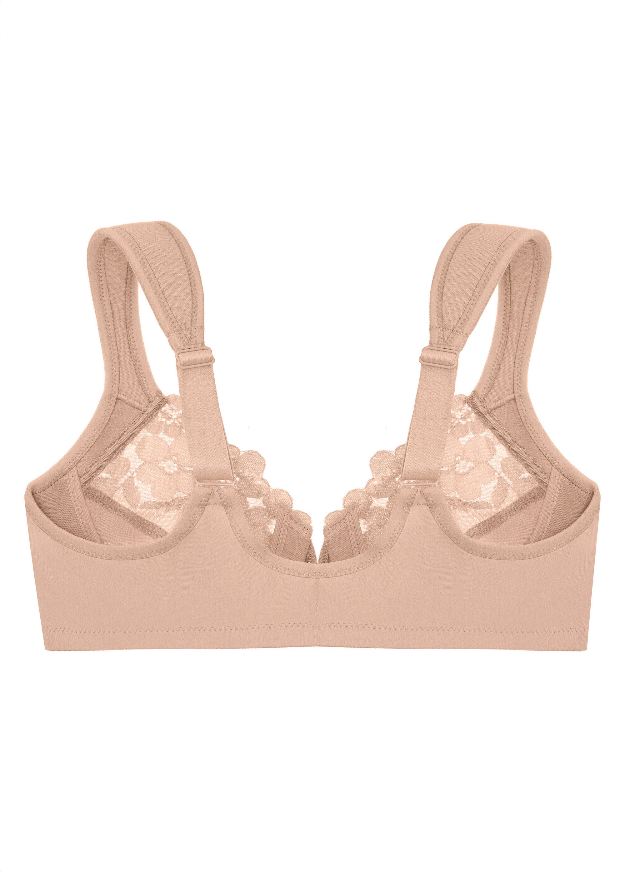 Soutien-gorge WonderWire en Coton à Armatures et Fermeture Frontale, Spécial Grandes Tailles n°1241 Femme Grande Taille Beige 1241 DO2
