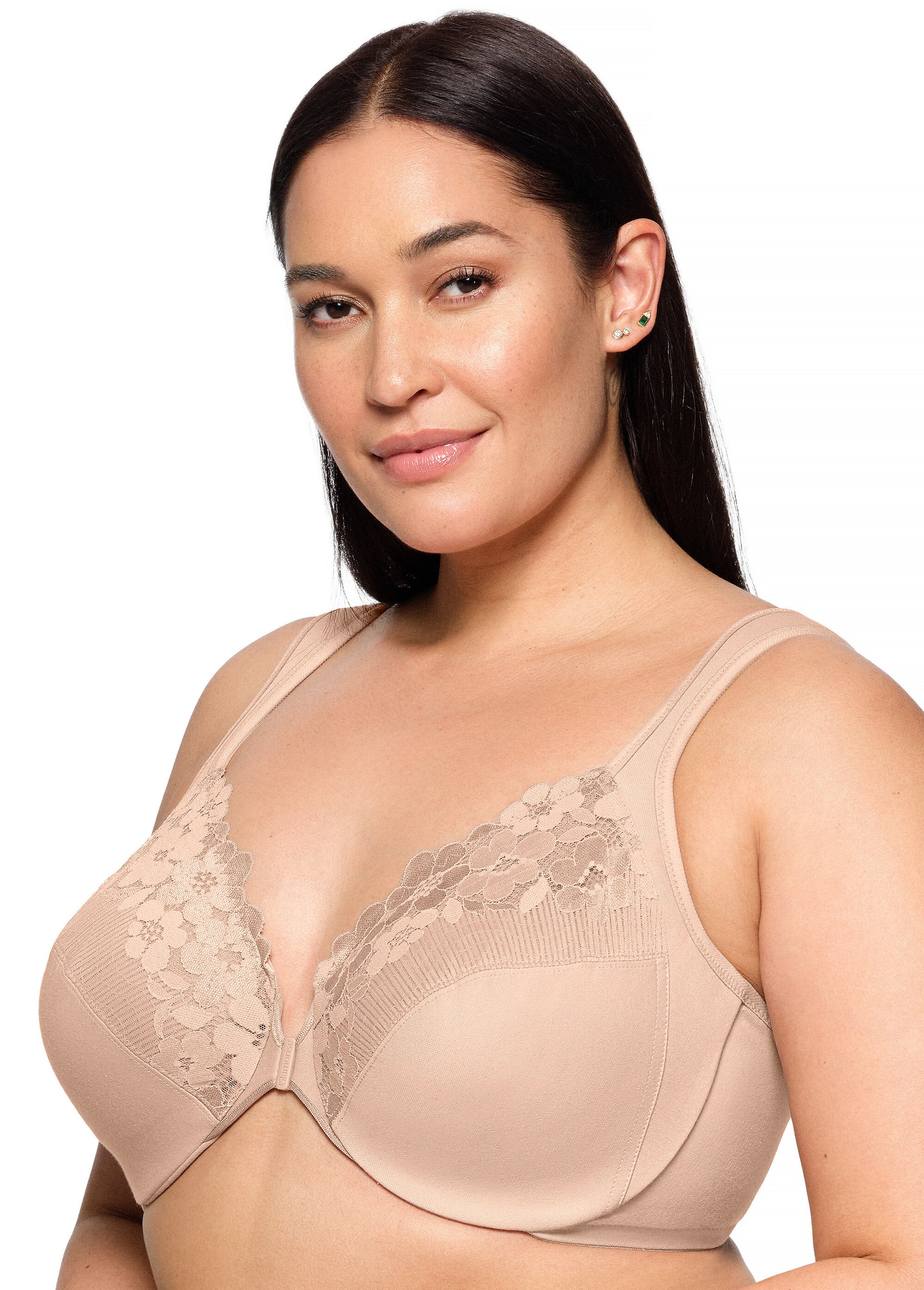 Soutien-gorge WonderWire en Coton à Armatures et Fermeture Frontale, Spécial Grandes Tailles n°1241 Femme Grande Taille Beige 1241 DR1