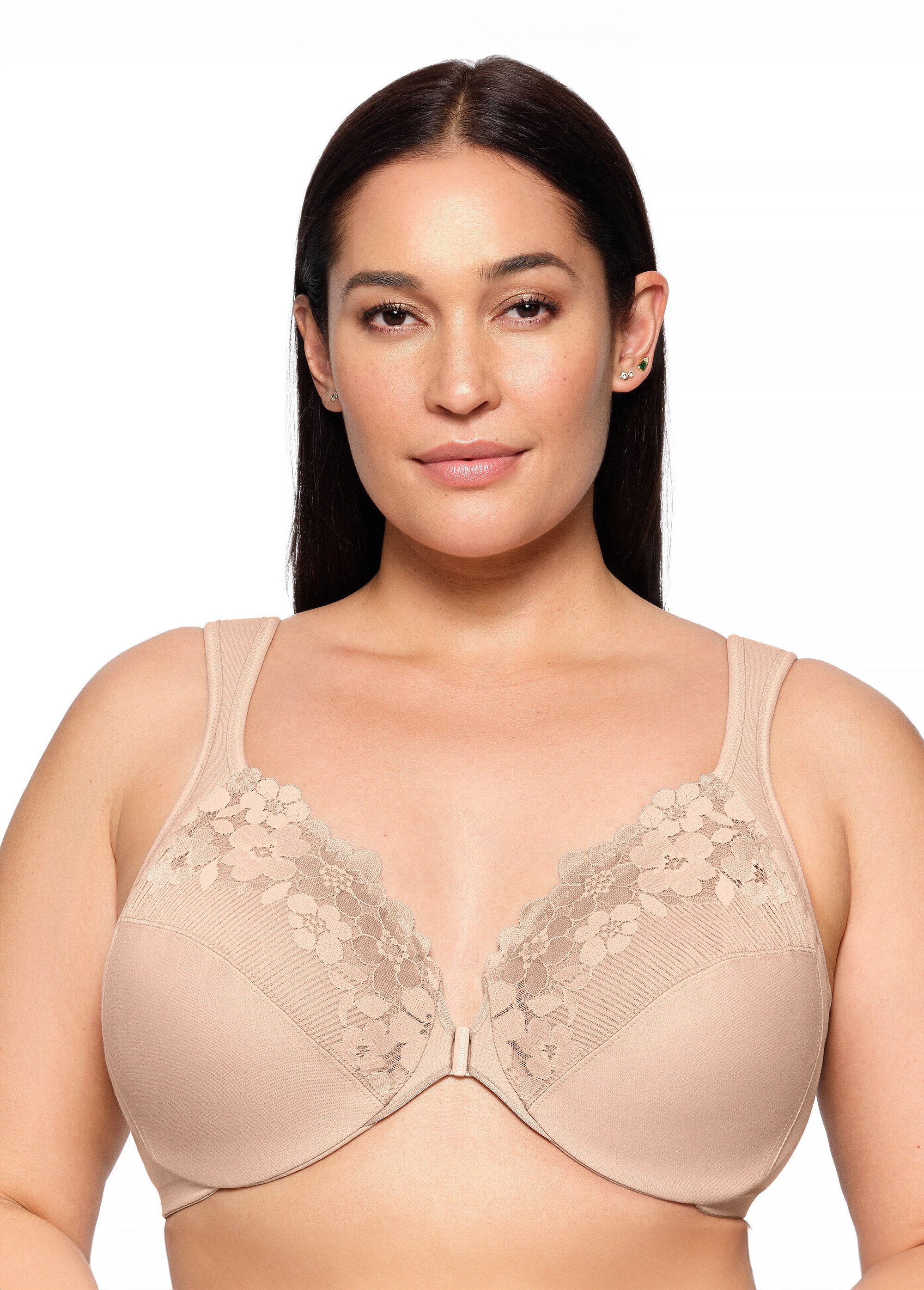 Soutien-gorge WonderWire en Coton à Armatures et Fermeture Frontale, Spécial Grandes Tailles n°1241 Femme Grande Taille Beige 1241 FA1