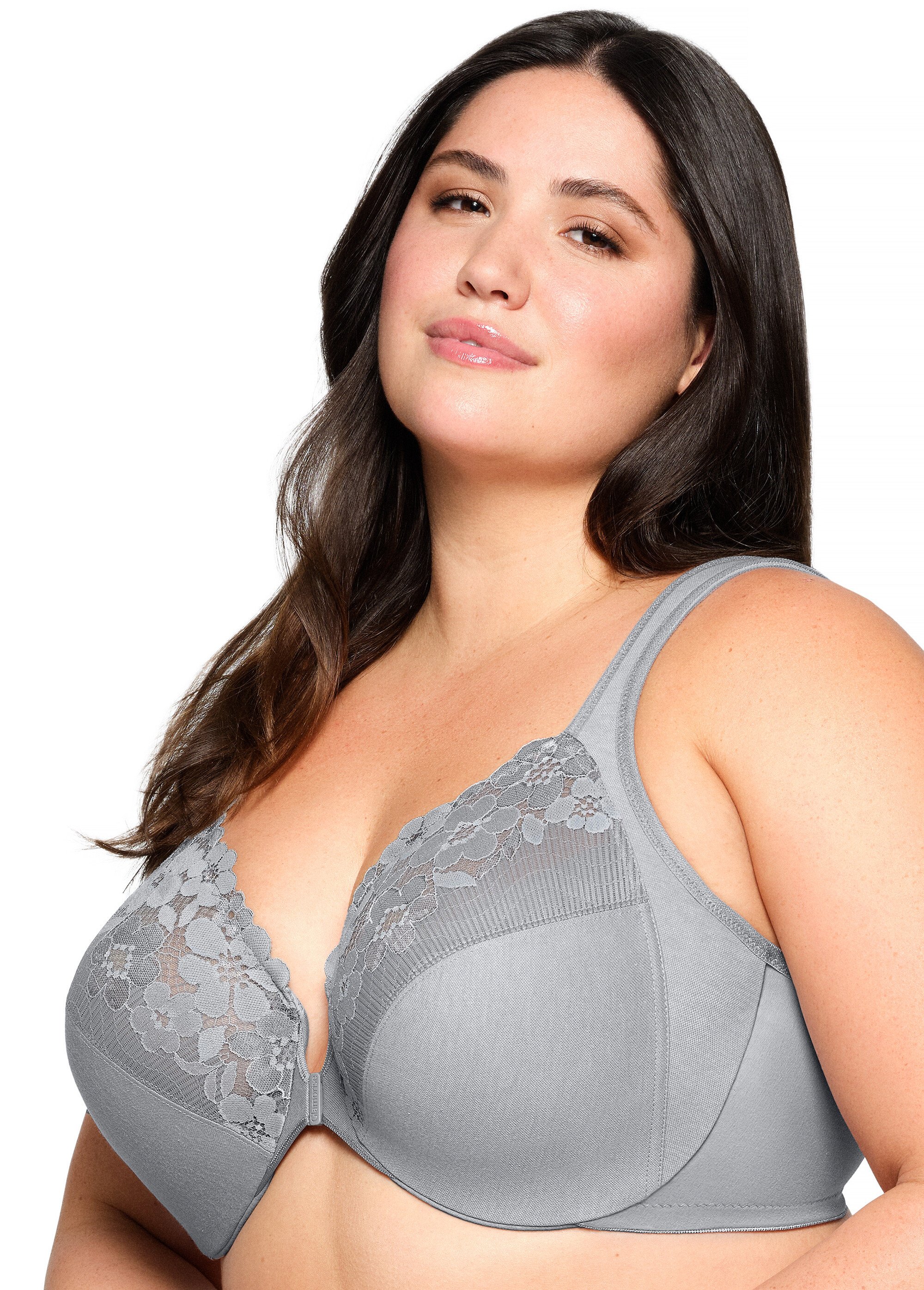 Soutien-gorge WonderWire en Coton à Armatures et Fermeture Frontale, Spécial Grandes Tailles n°1241 Femme Grande Taille GRIS ARGENT 1241 DR1