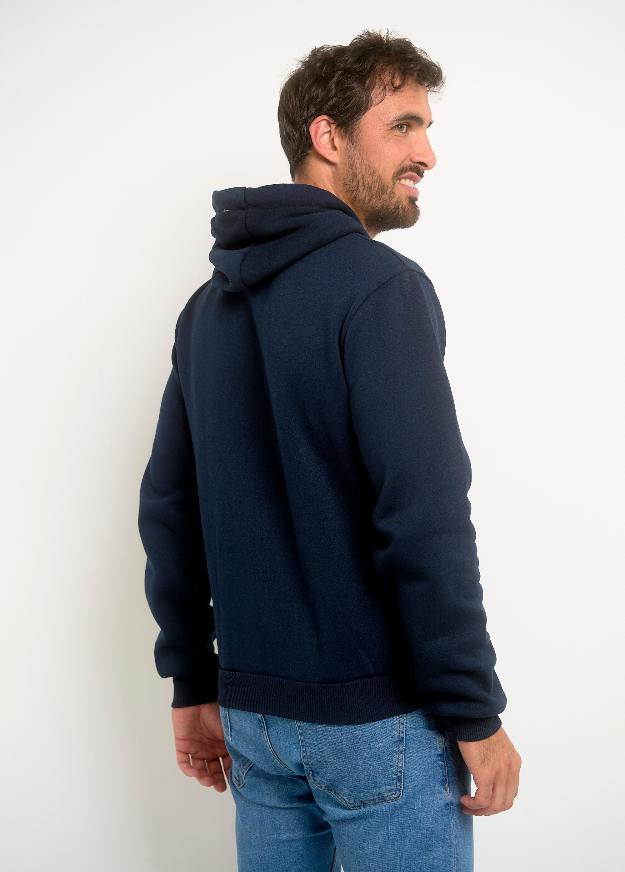 Pull à Capuche Bench Homme Bleu Taille XL - Occasion Très Bon état - Logo, Poche Kangourou, Coton/polyester