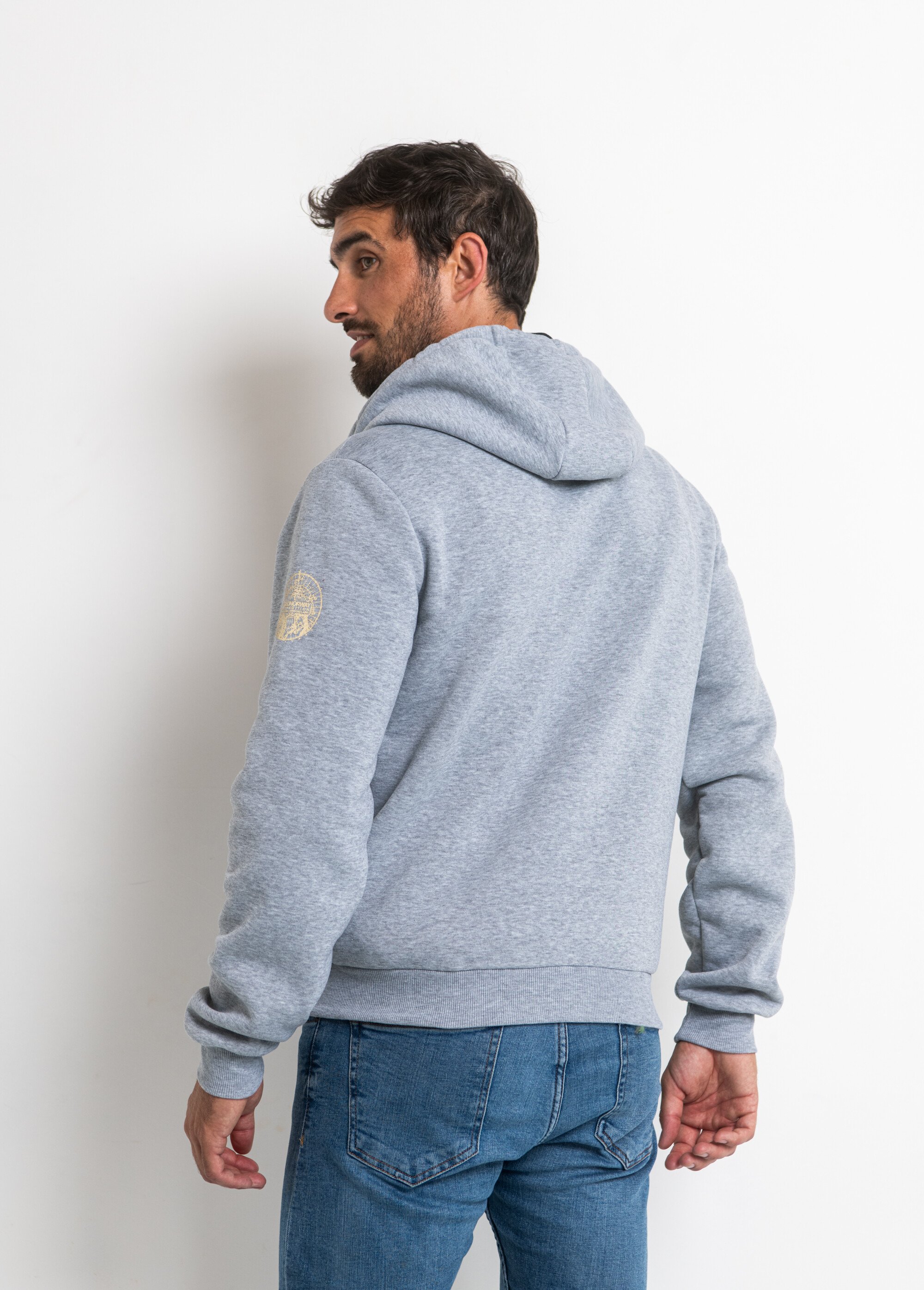 Sweat à capuche zippé poche kangourou Bleu ARTWU7910H/GNO DO2