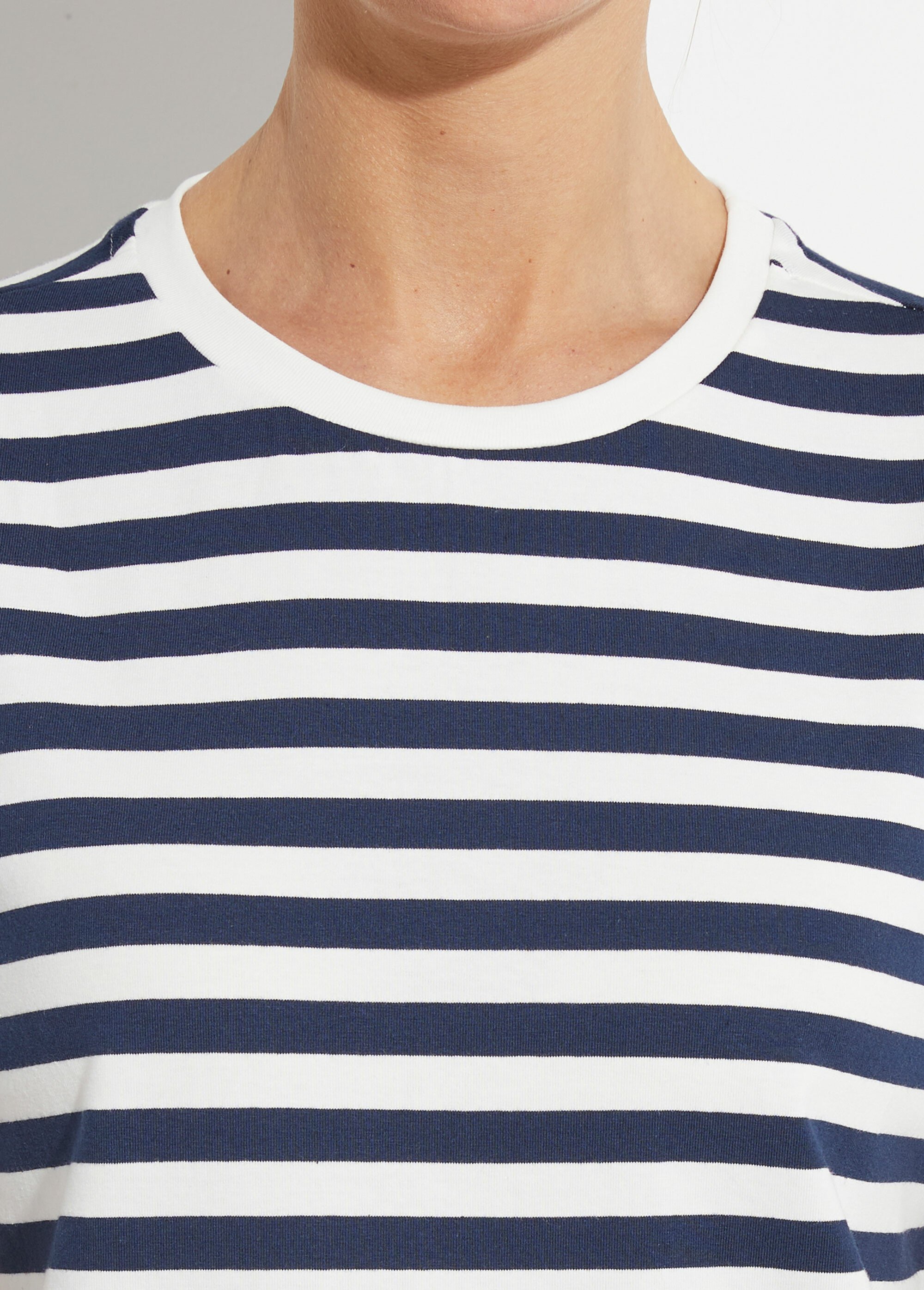 T-shirt marinière en coton stretch Femme Bleu IA-M1306 DE2