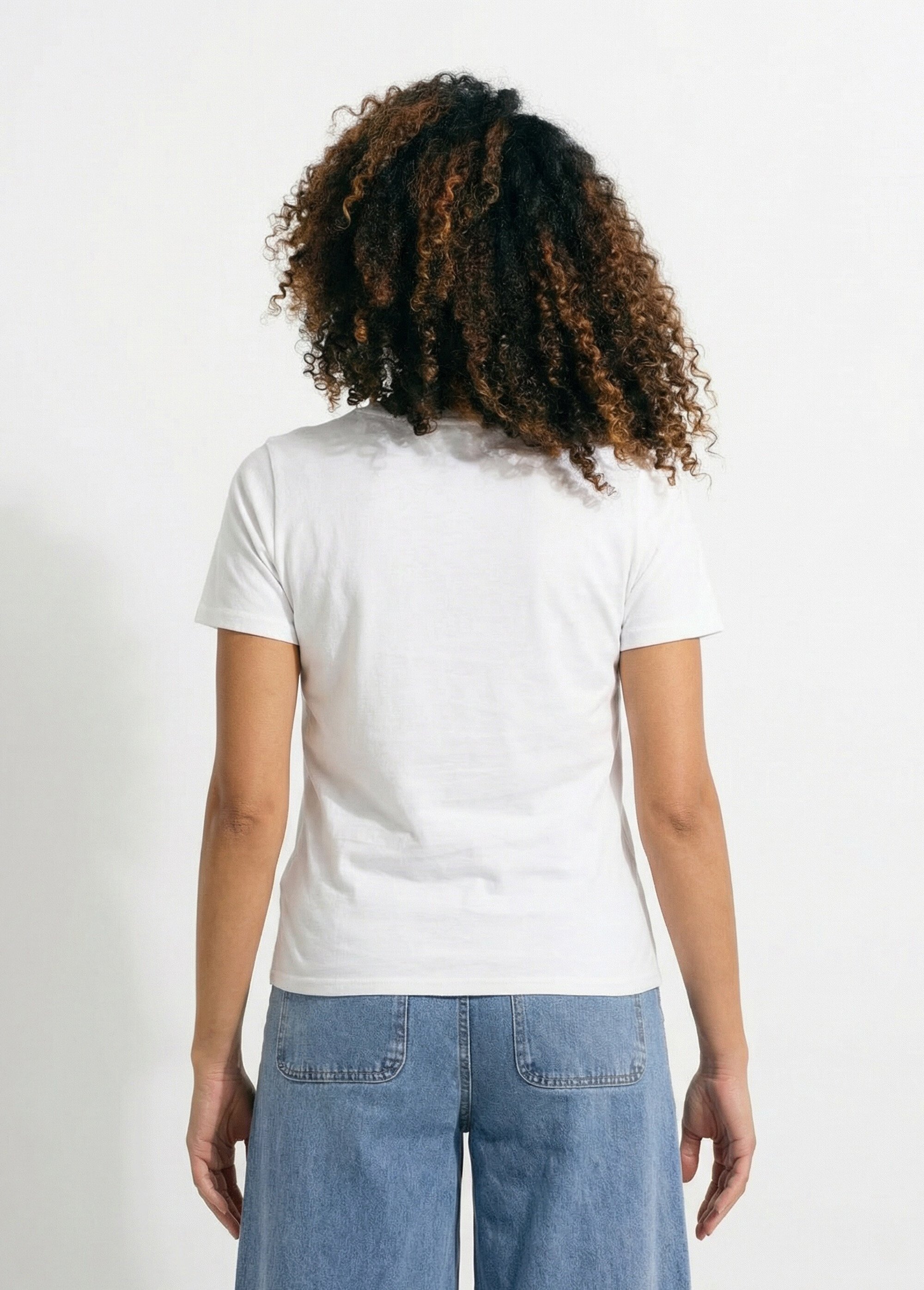 T-shirt rayé col rond message Café plage