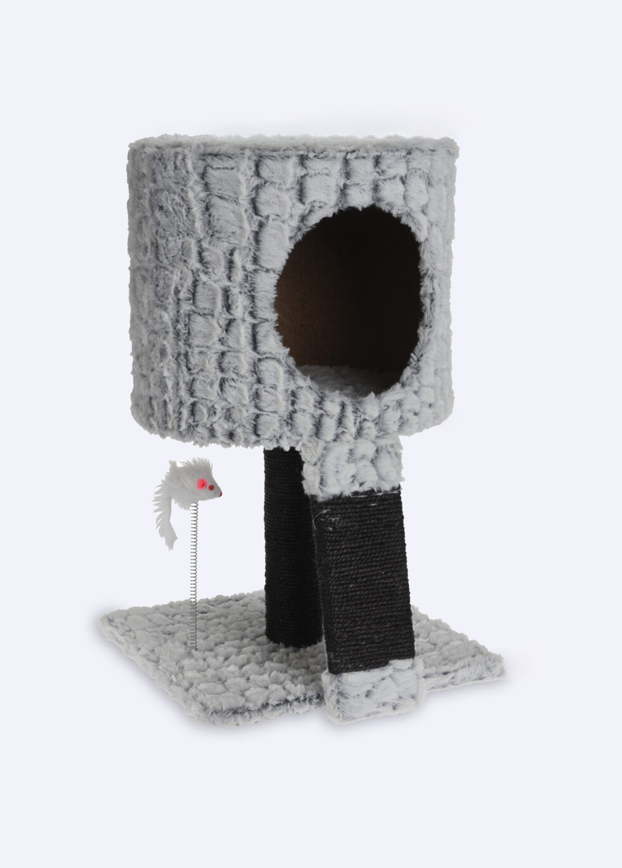 Arbre à chat en fausse fourrure GRIS KP-491400080 FA1