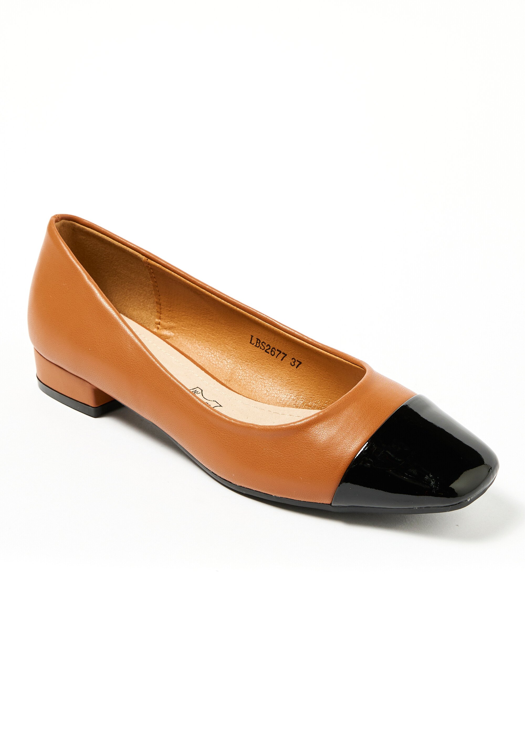 Ballerines chic bi matière petit talon