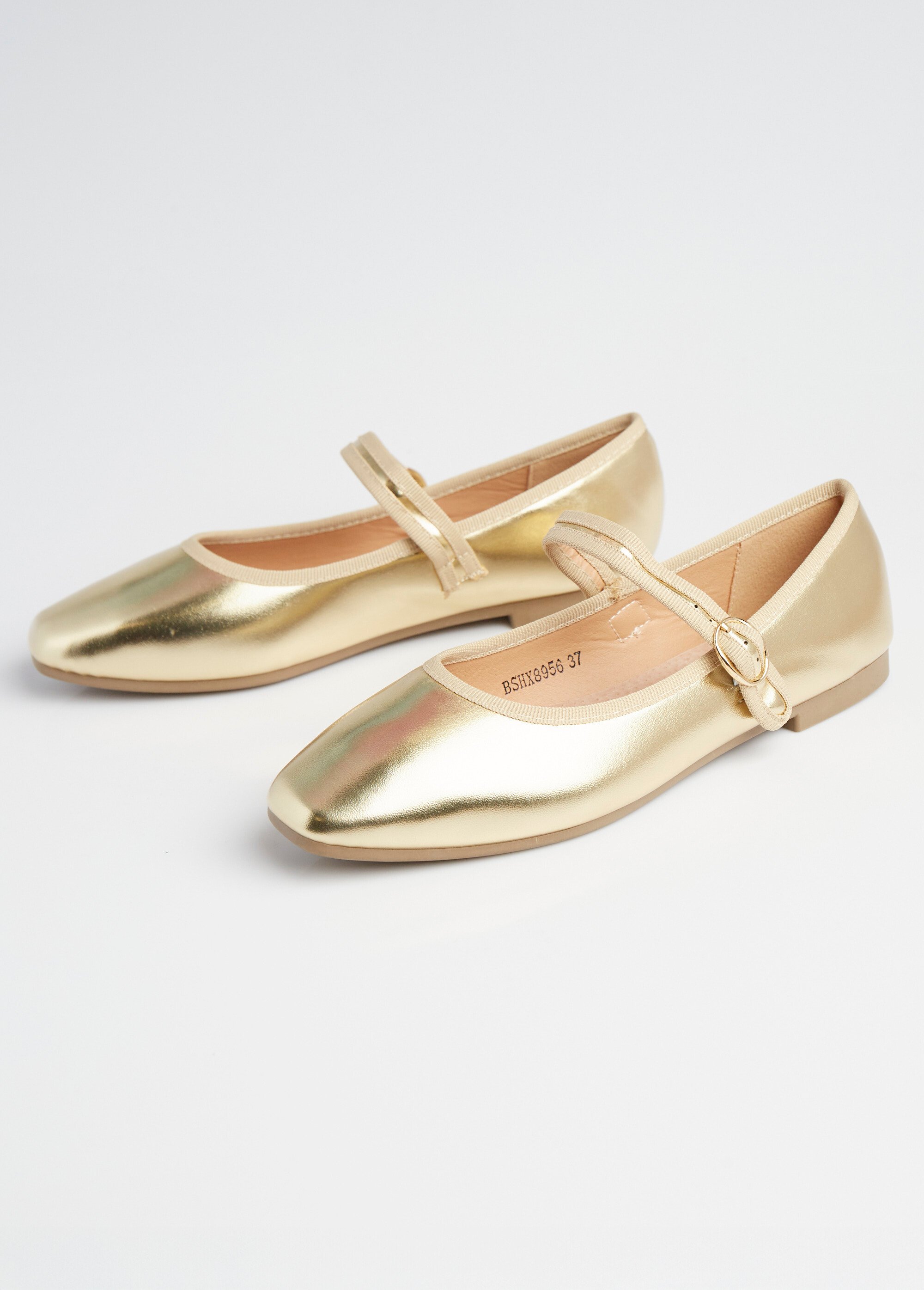 Ballerines style babies avec bout carré Femme Doré LBSBSHX8956 DE1