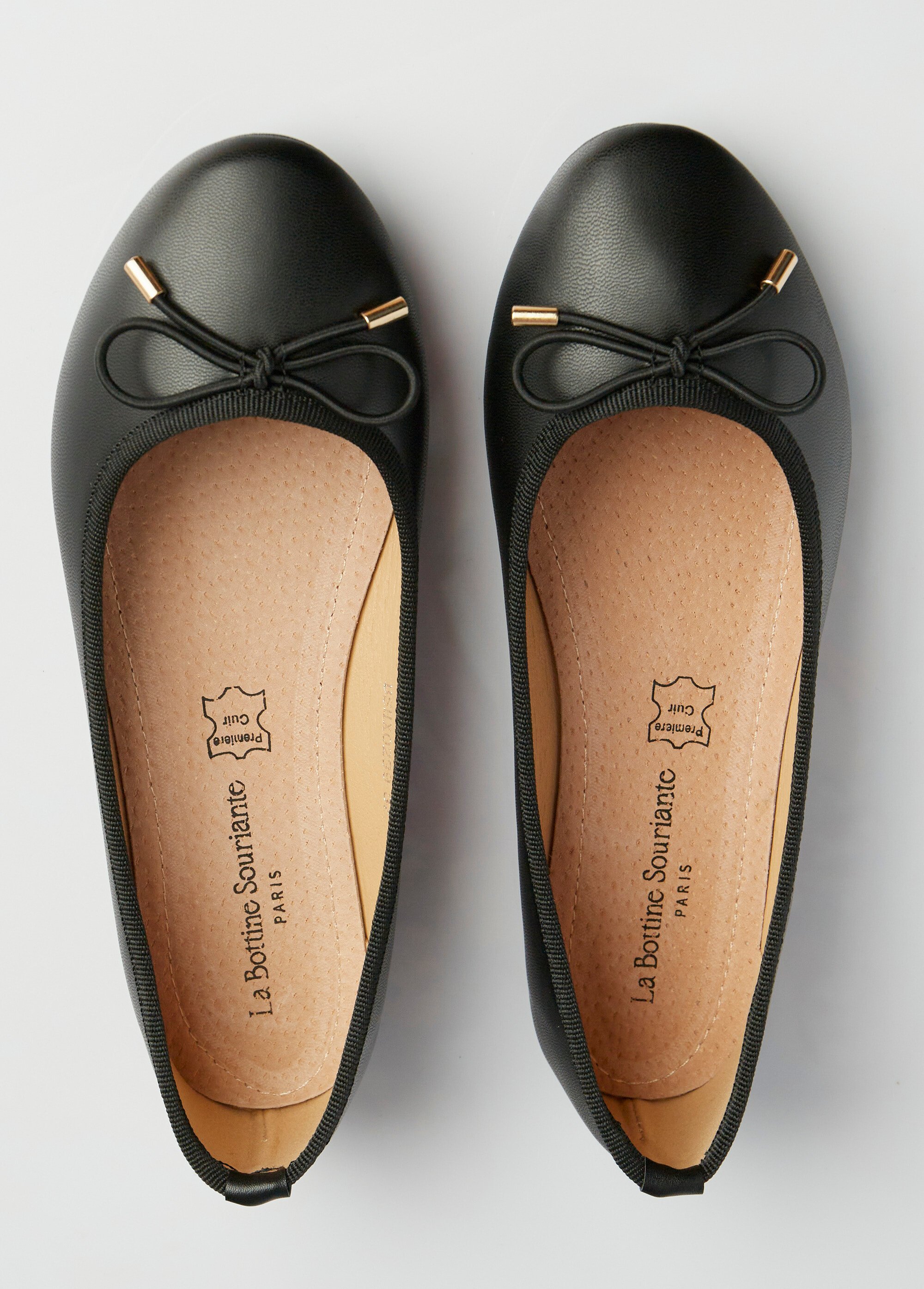 Ballerines talon plat et petit noeud Femme Noir LBSBSHX0239 OV1