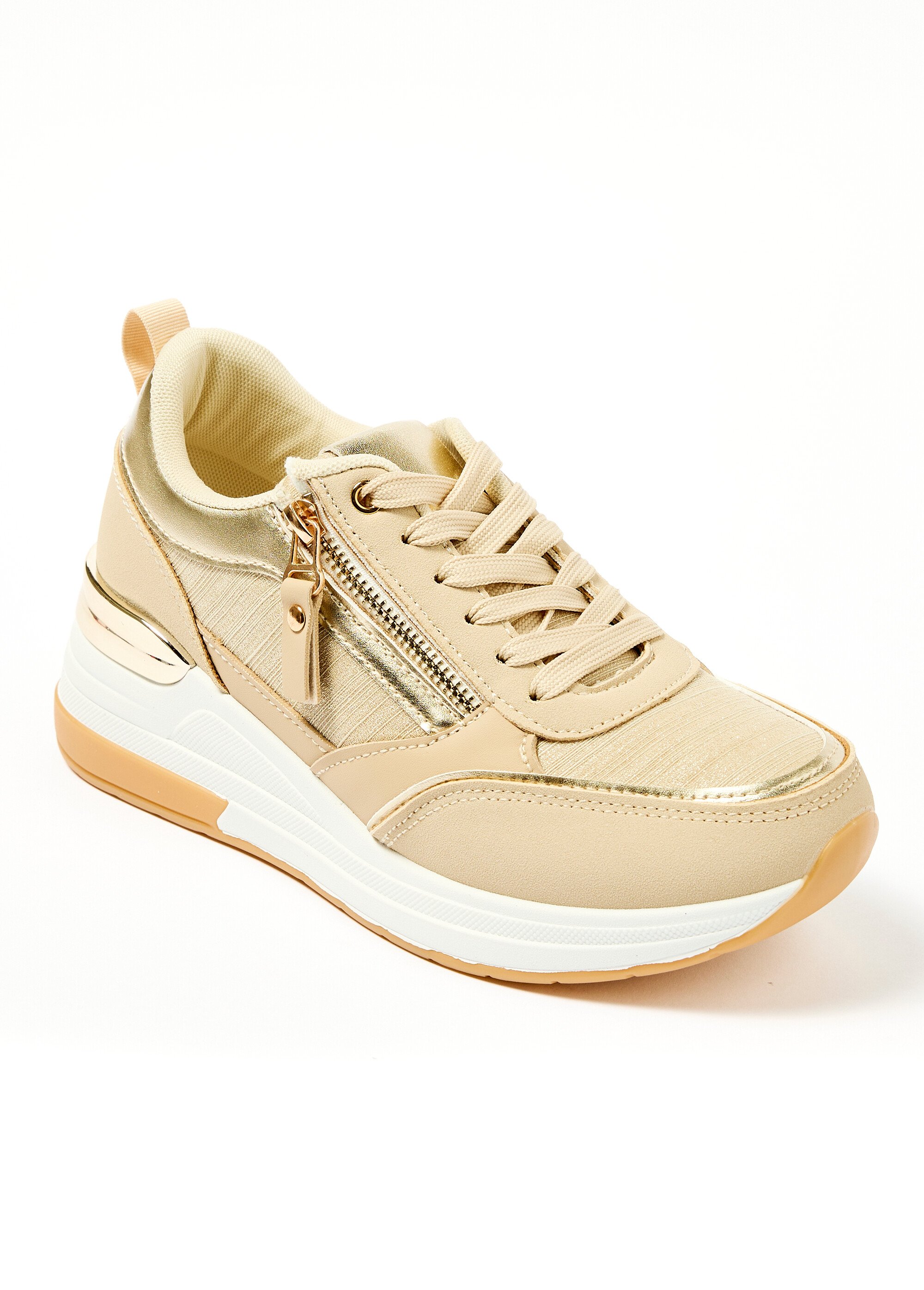 Baskets multi matières semelle compensée