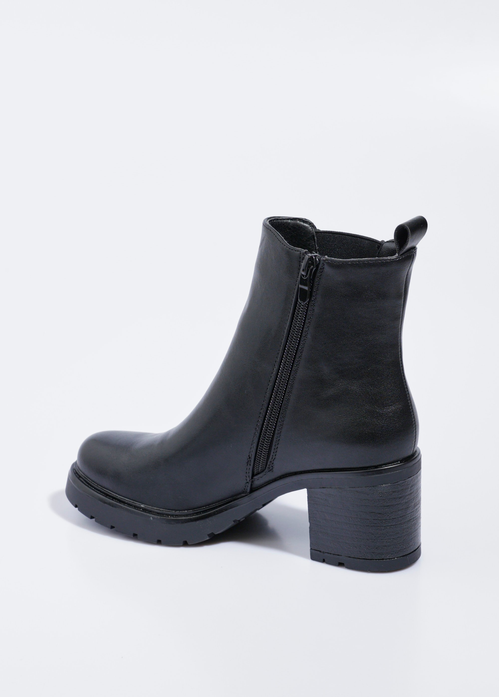 Boots à talon semelle crantée et zips
