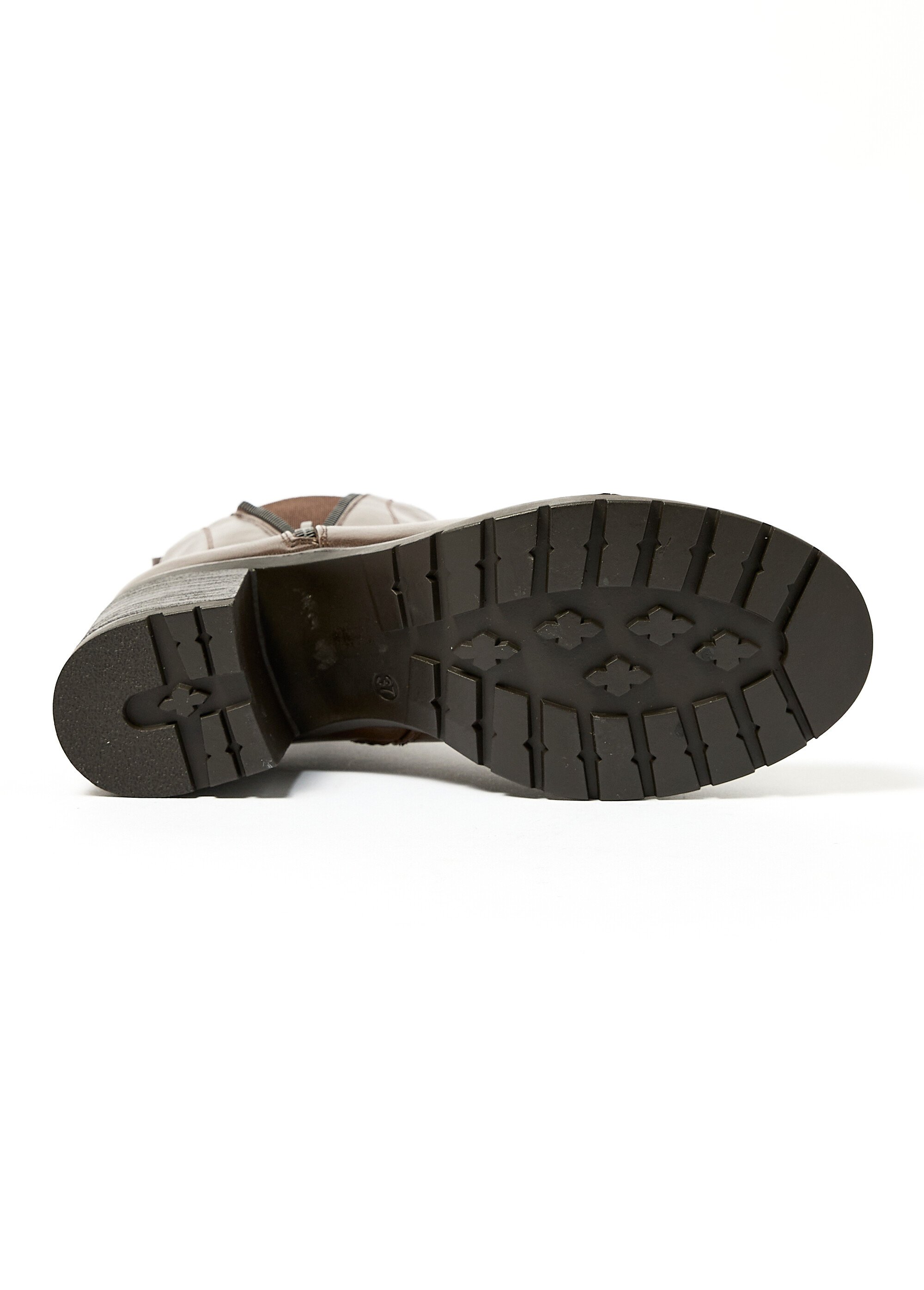 Boots a talon semelle crantee et zips MARRON Afibel