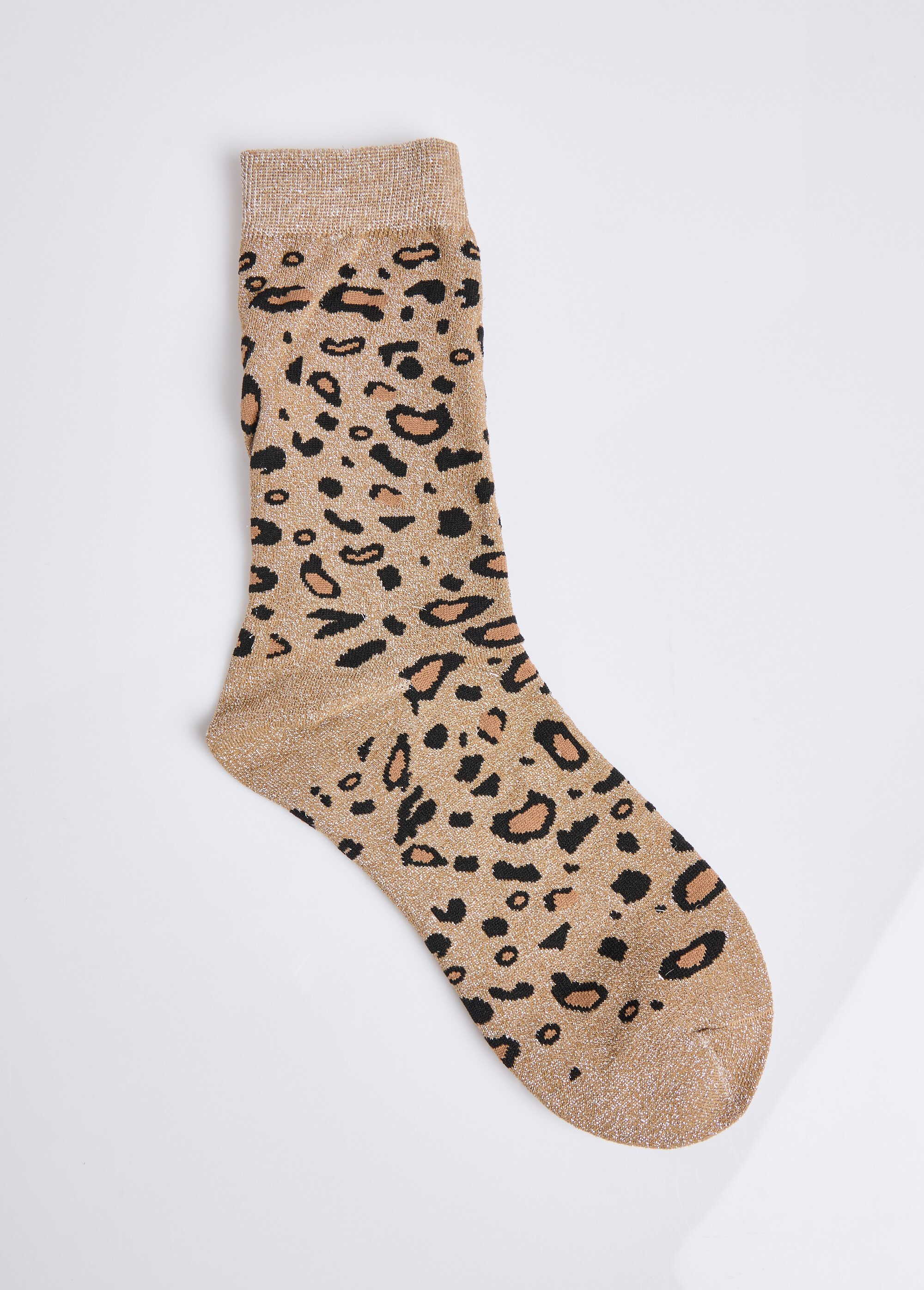 Chaussettes pailletées motif léopard