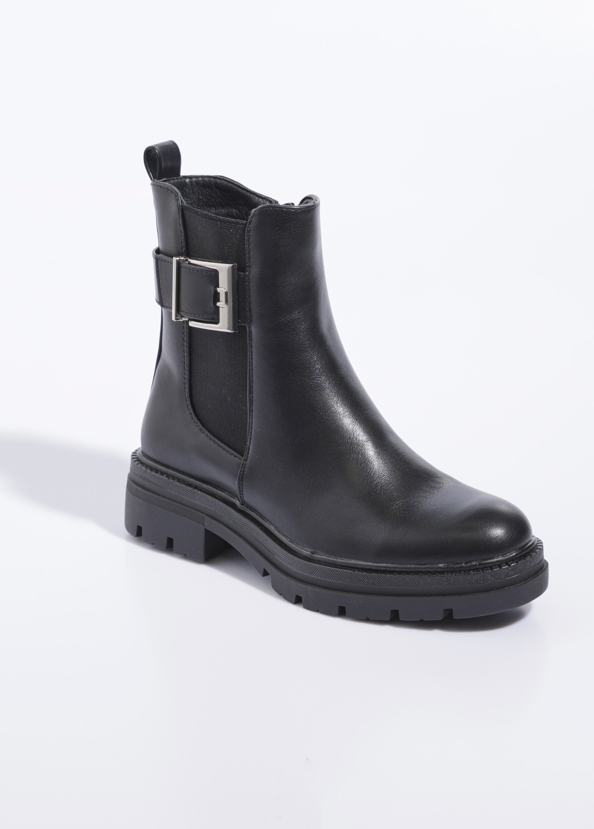 Chelsea Bottines Femme Cuir Avec Boucle Chelsea Boots Semelle