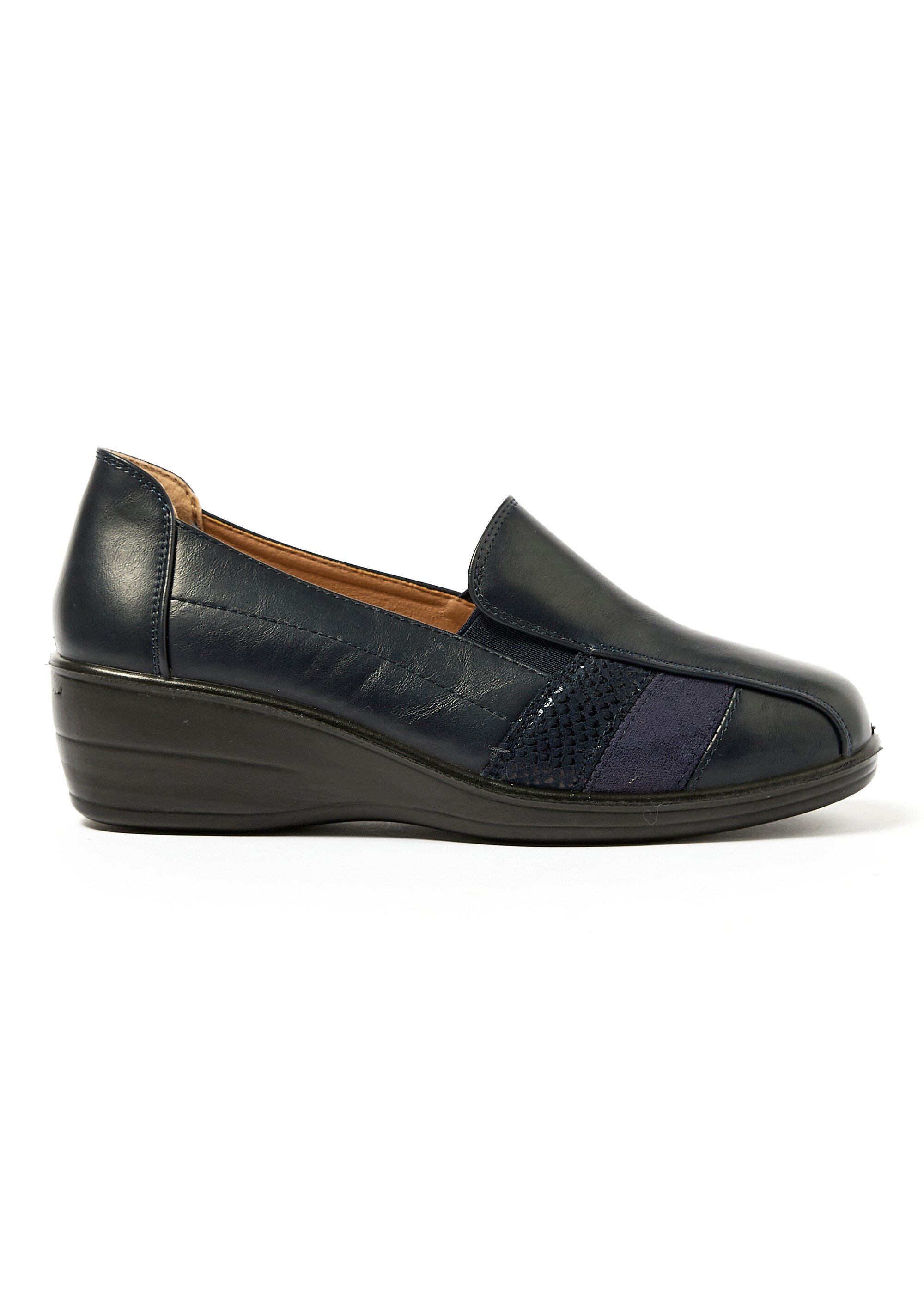 Derbies avec mix matières Femme Bleu LBSDDSJ8527 DR1