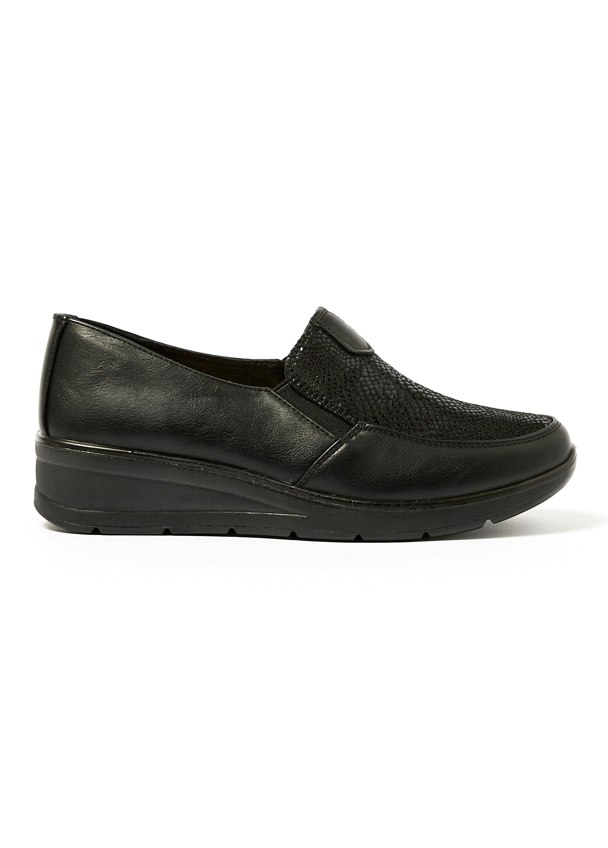 Derbies style loafers semelle compensée Femme Noir LBSDDSJ8530 DR1