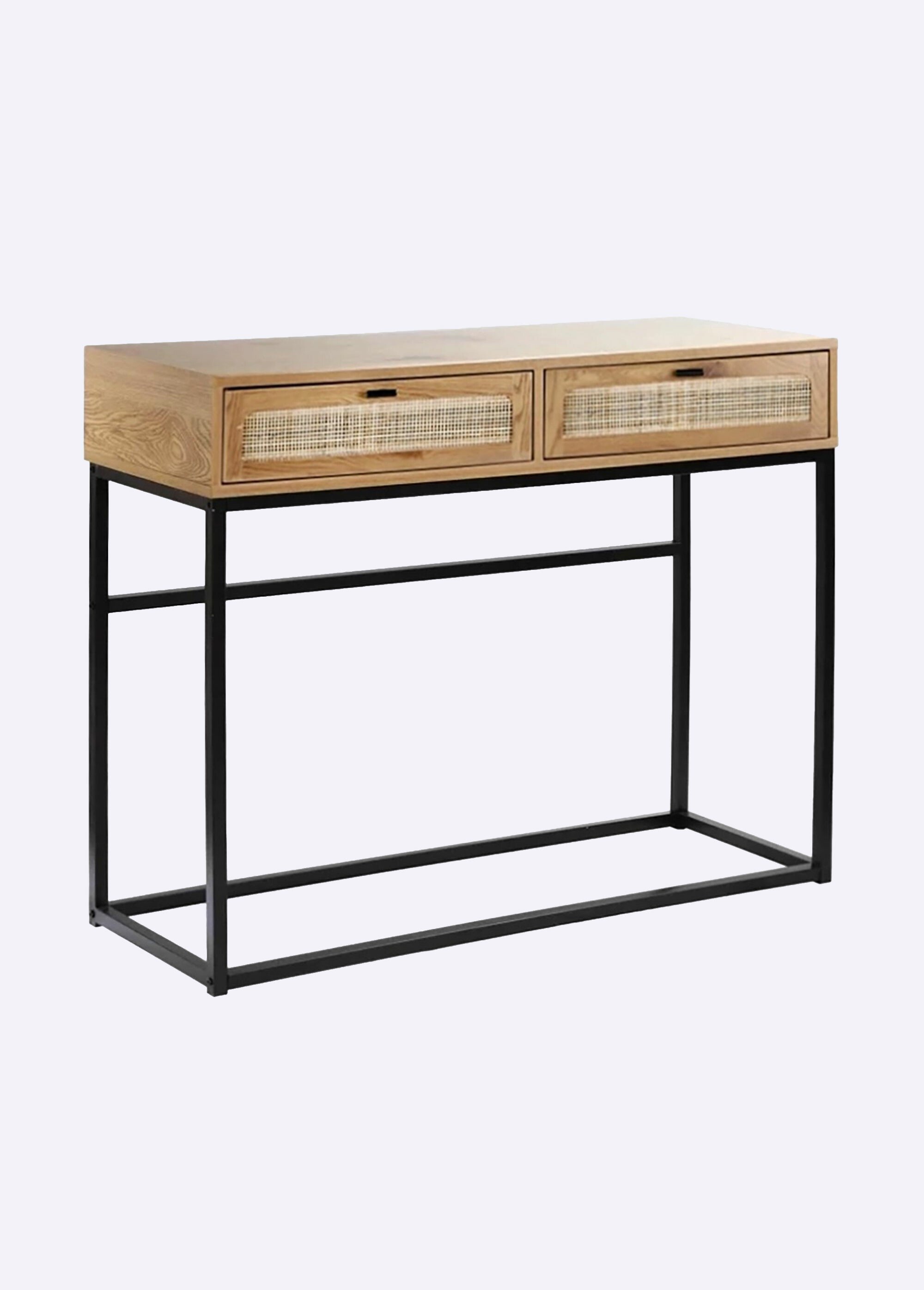 JAYA Chevet pied métal et décor rotin BEIGE CAL-12418133 FA1