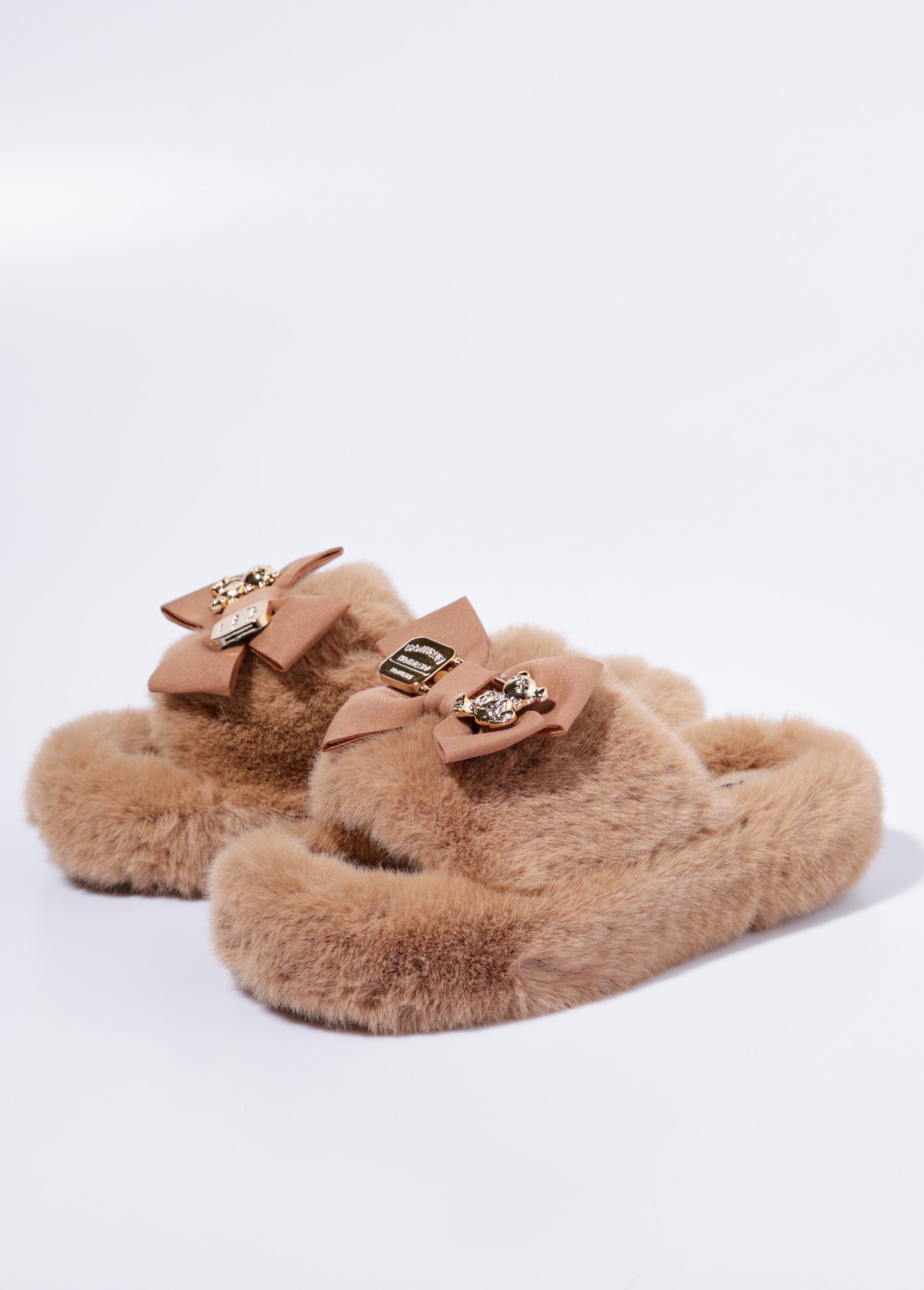 Mules fourrure et noeud