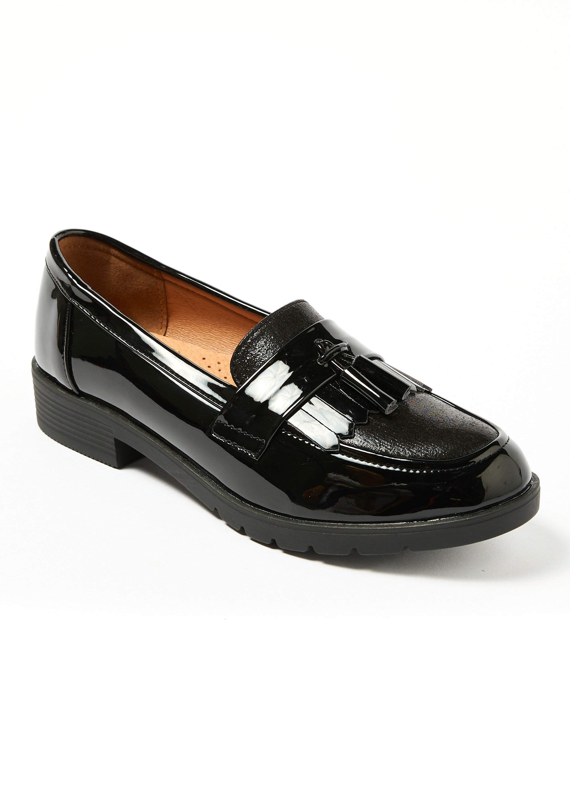 Mocassins à gland vernis semelle crantée Noir Afibel