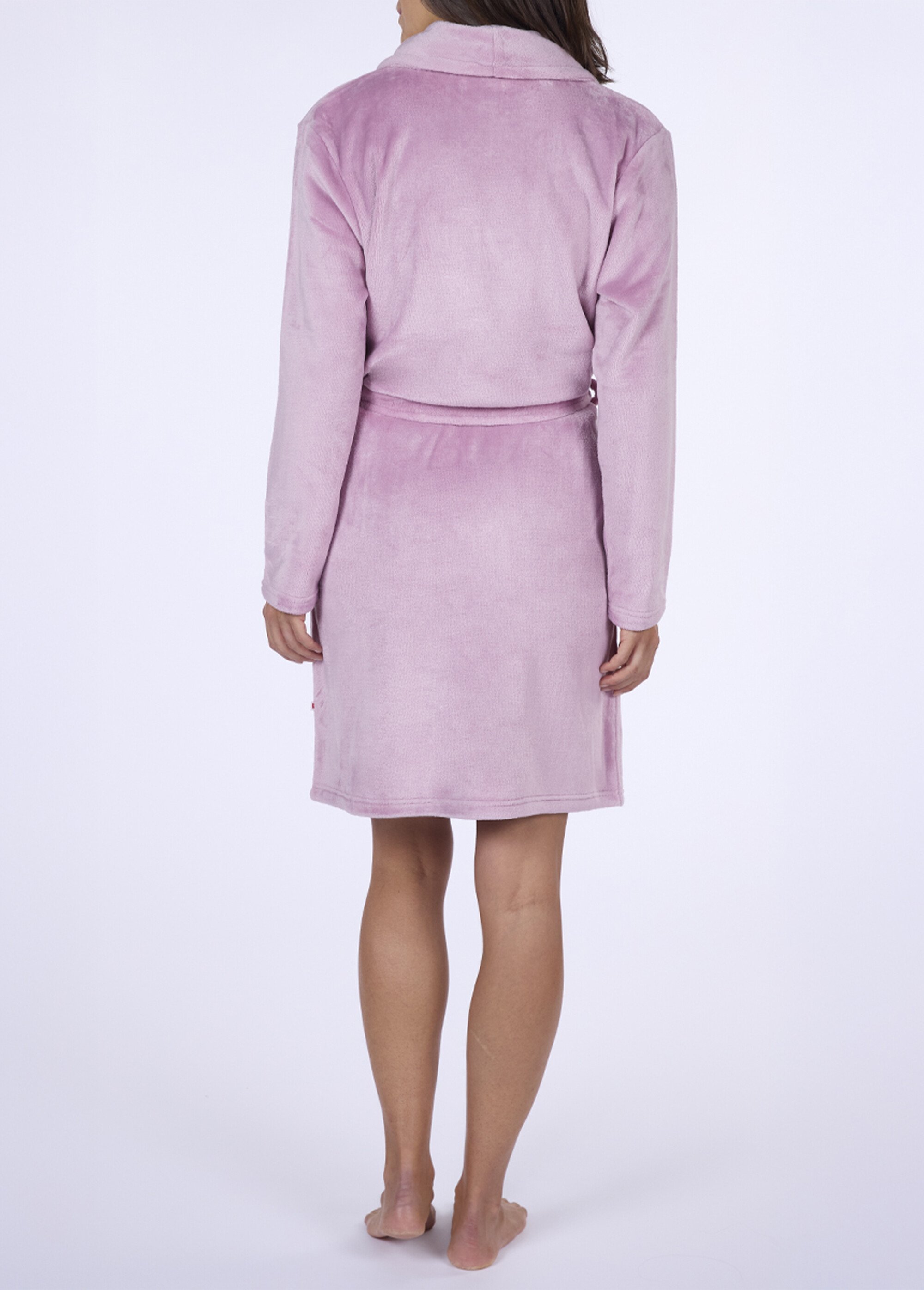 Peignoir chaud polaire velours col châle