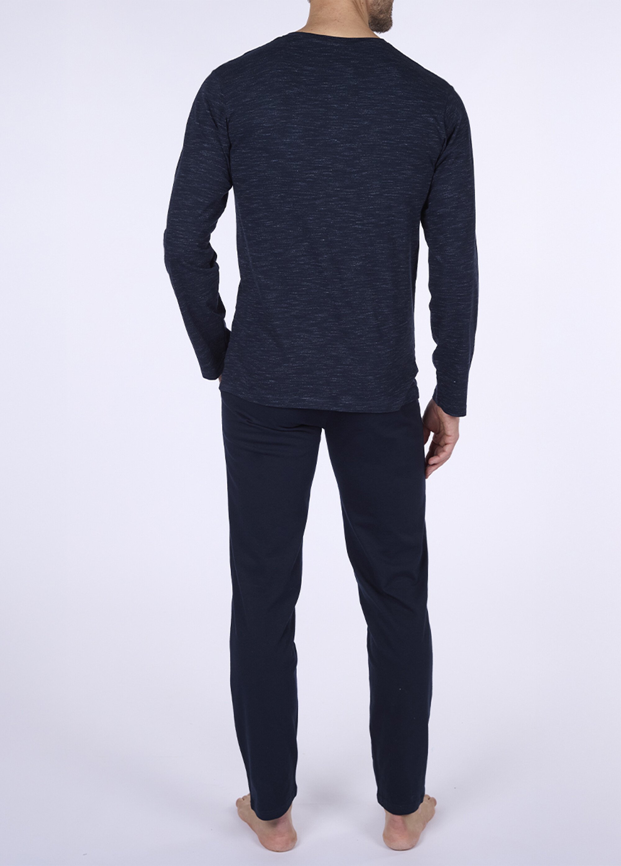 Pyjama 2 pièces manches longues chiné Homme Bleu CTMAH.FROZ.PY DO1