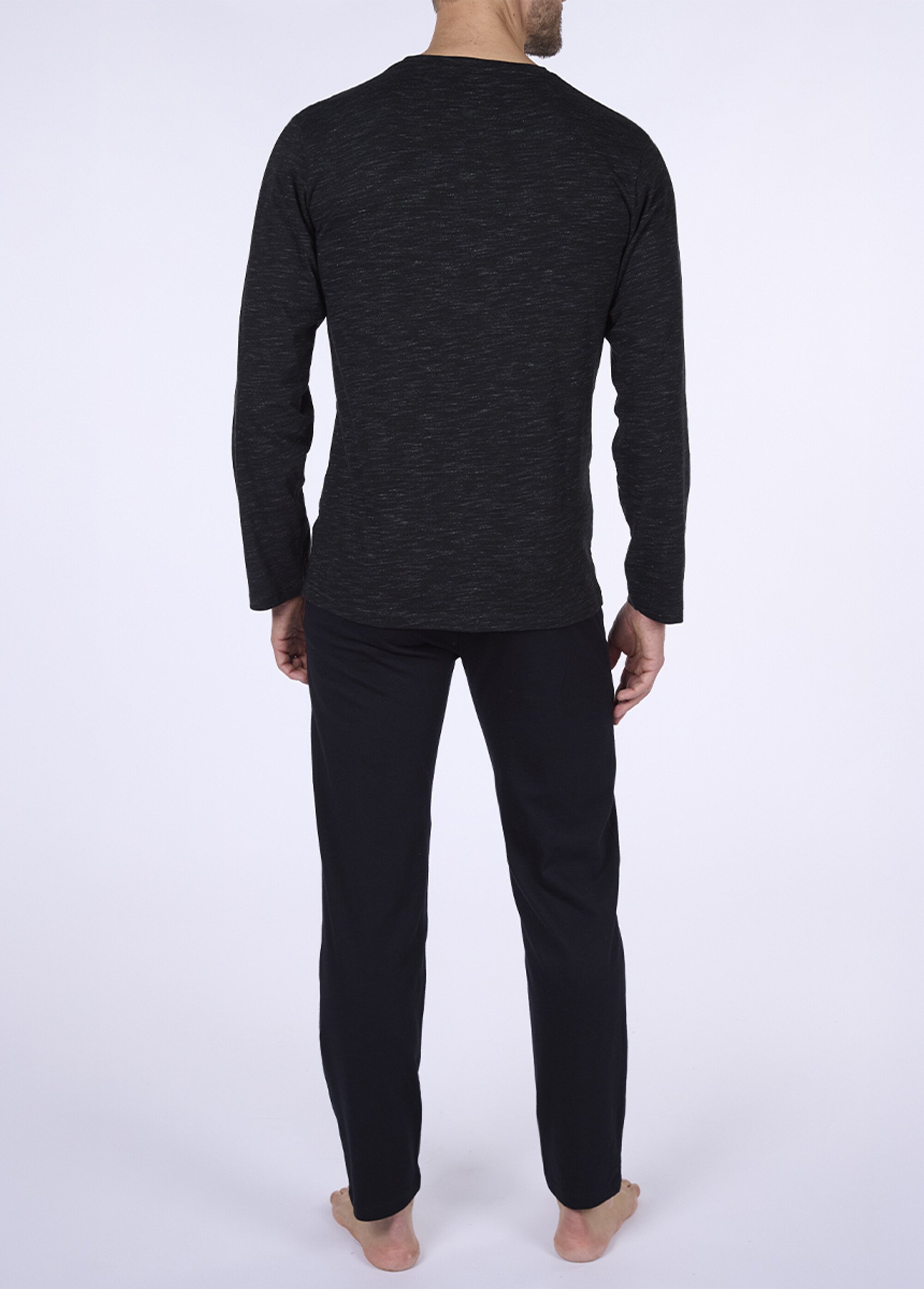 Pyjama 2 pièces manches longues chiné Homme Gris CTMAH.FROZ.PY DO1