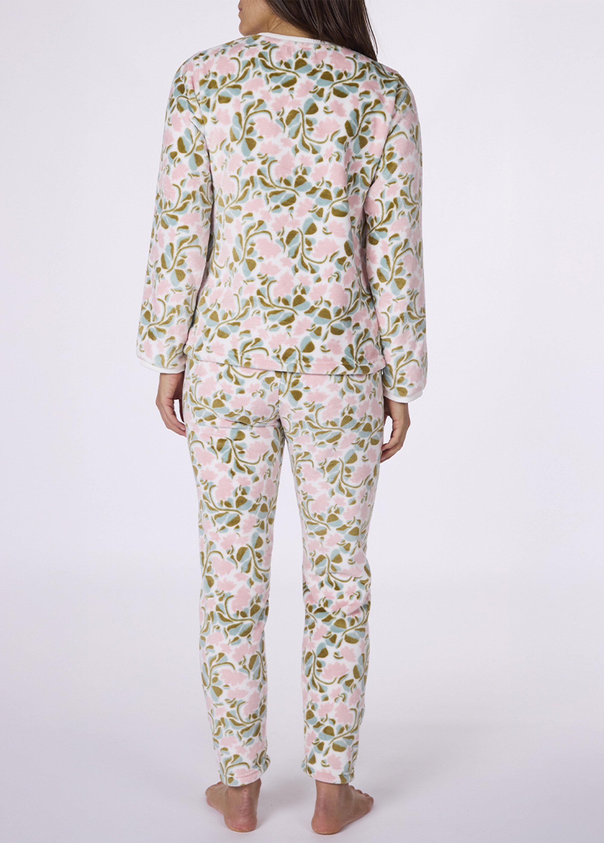 Pyjama chaud 2 pièces polaire imprimé Femme Blanc CTMDF.MORRI.PYC DO1