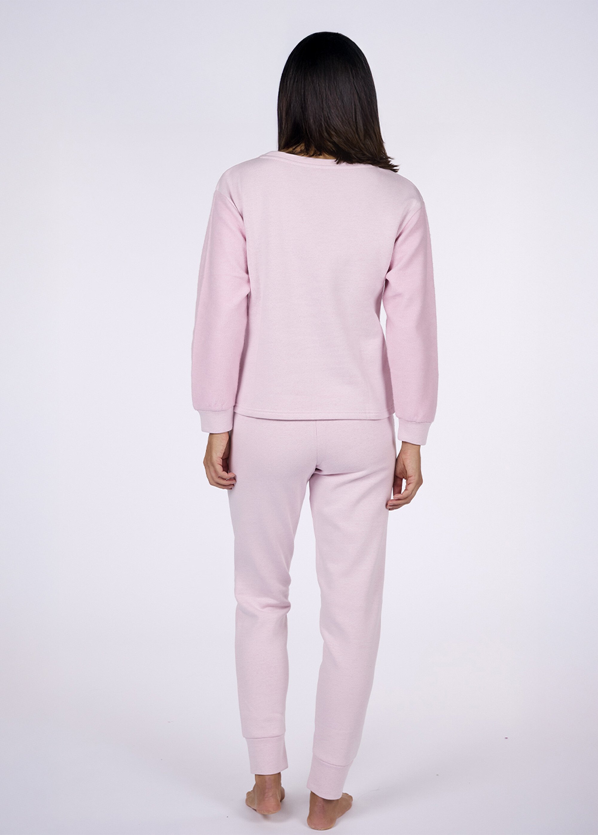 Pyjama long 2 pièces molletonné chaud Femme Rose CTMDF.CIRC.PYK2 DO1