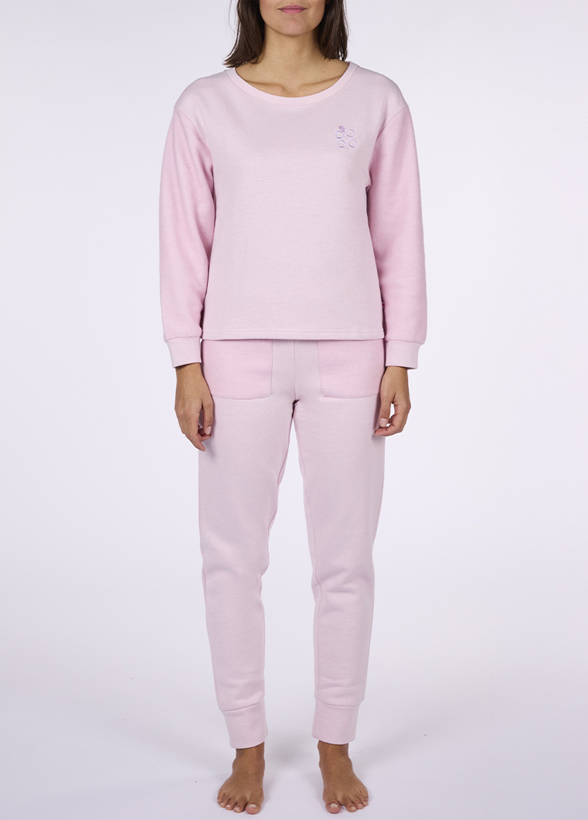 Pyjama long 2 pièces molletonné chaud Femme Rose CTMDF.CIRC.PYK2 FA1