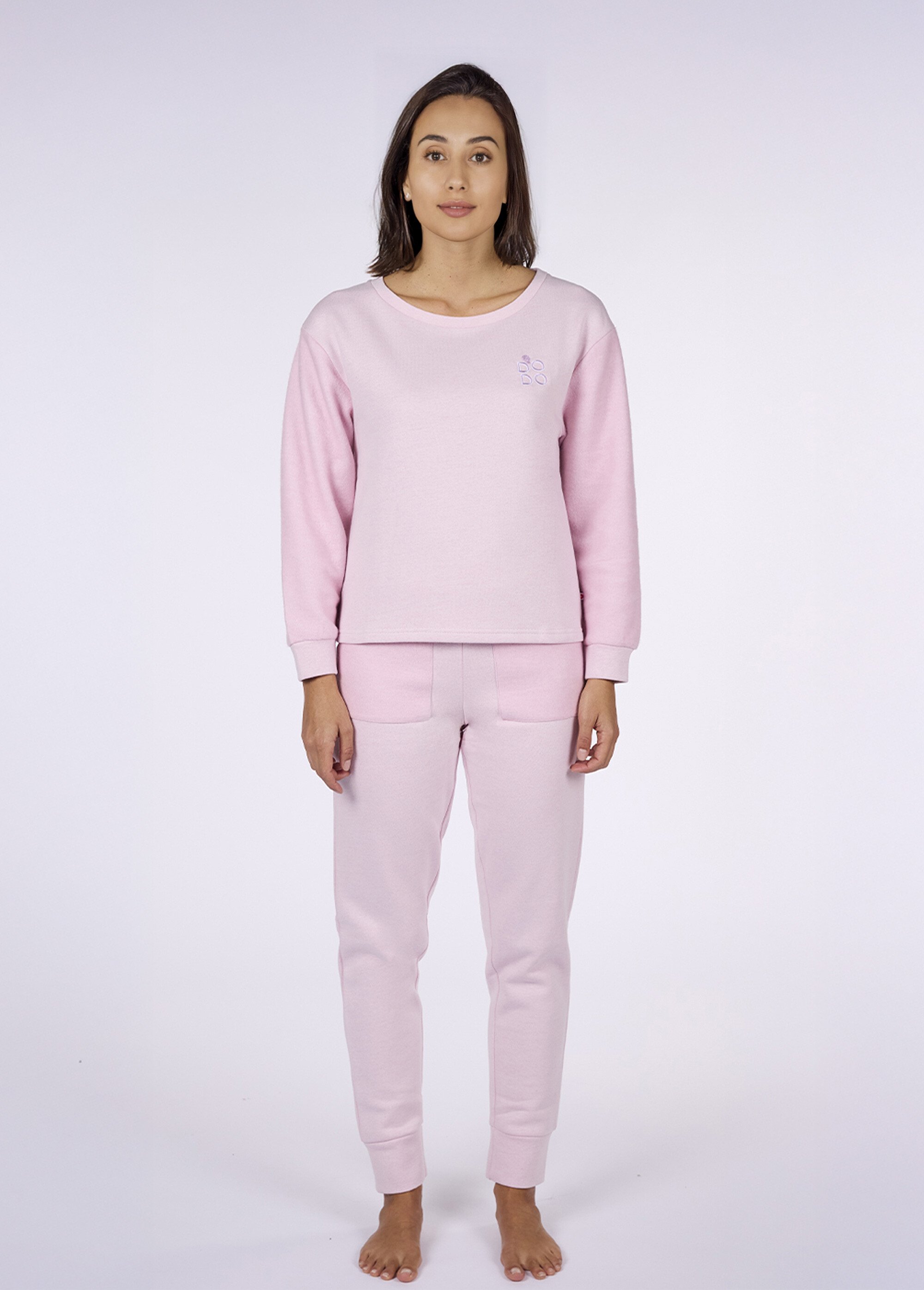 Pyjama long 2 pièces molletonné chaud Femme Rose CTMDF.CIRC.PYK2 FA1
