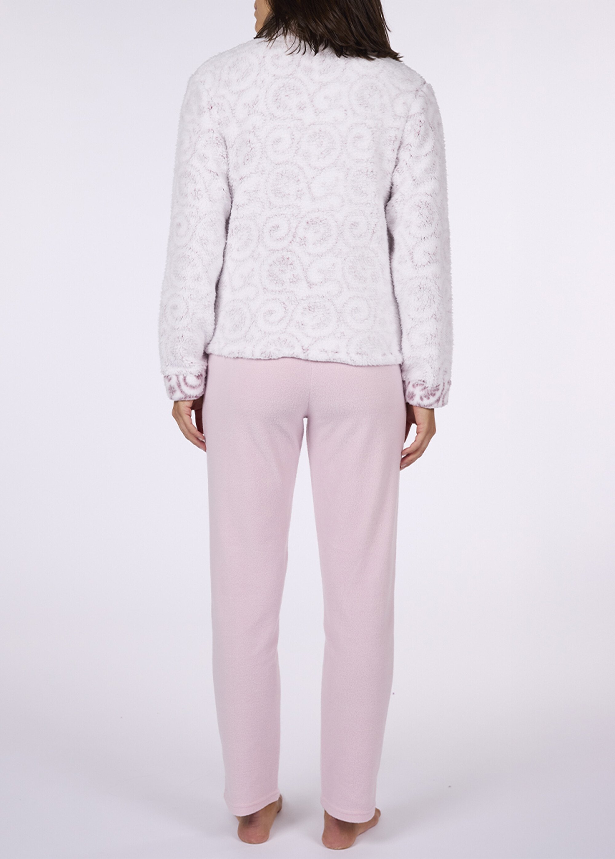 Pyjama long chaud avec veste sherpa Femme Rose CTMDF.CIRC.PYC DO1