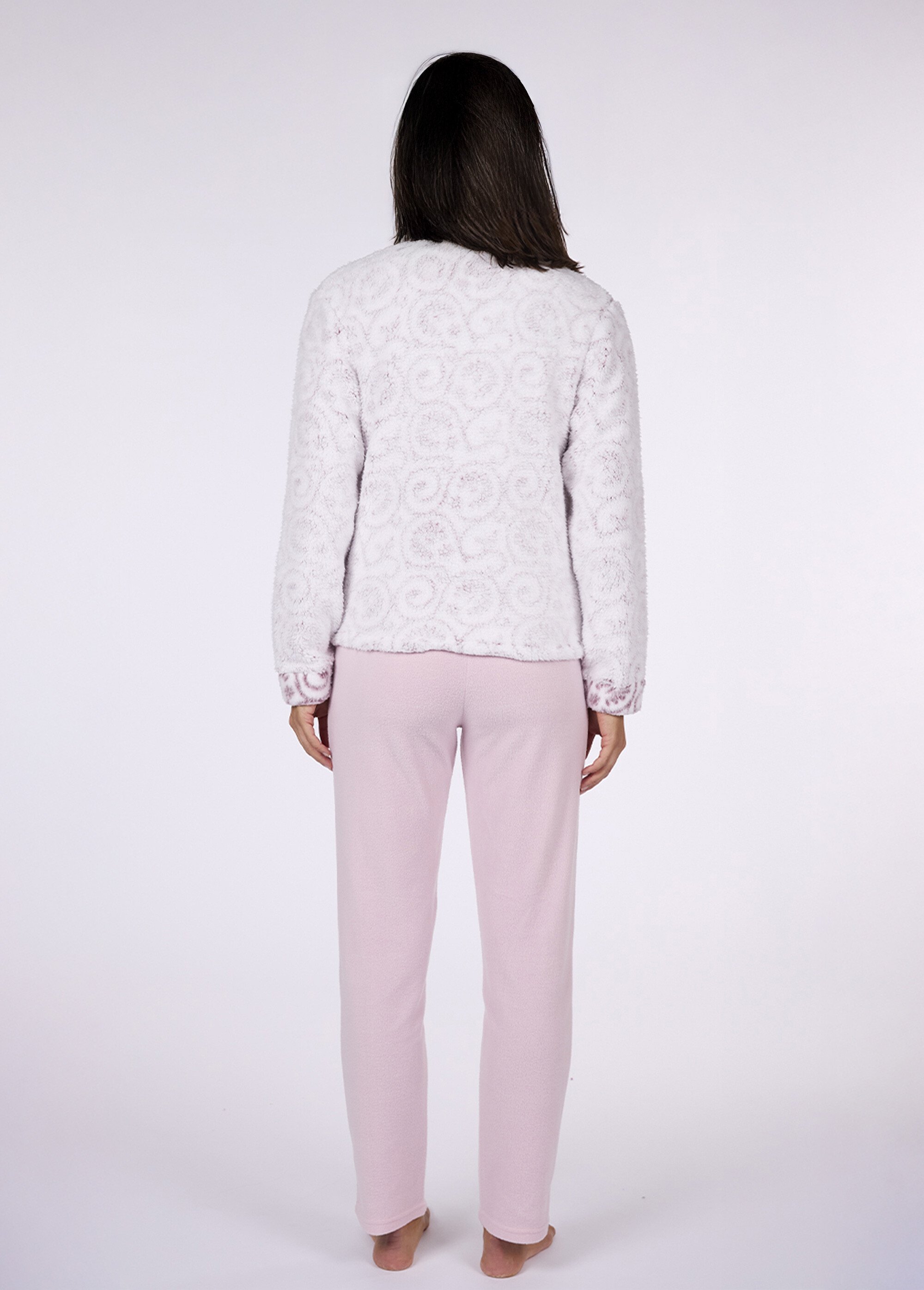 Pyjama long chaud avec veste sherpa Femme Rose CTMDF.CIRC.PYC DO1