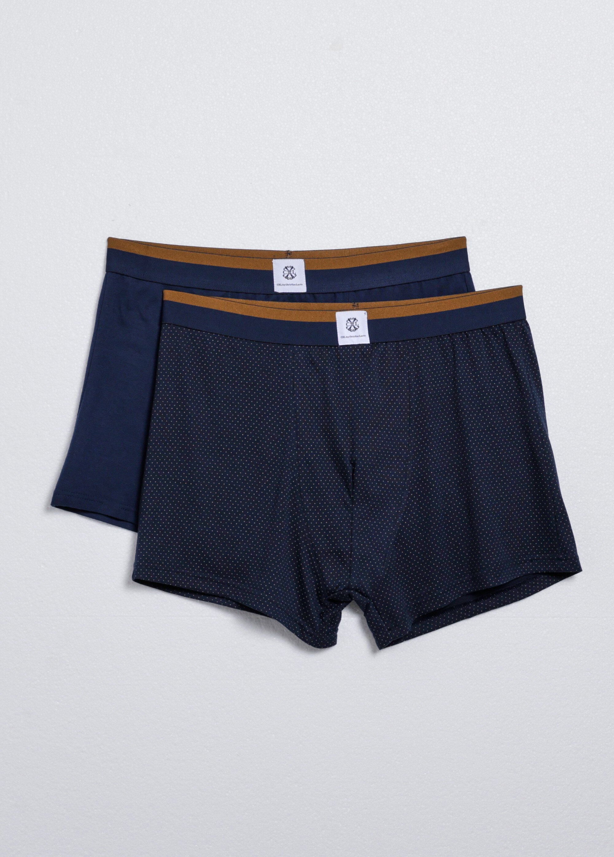 Boxers chic uni et micro motif, foncé