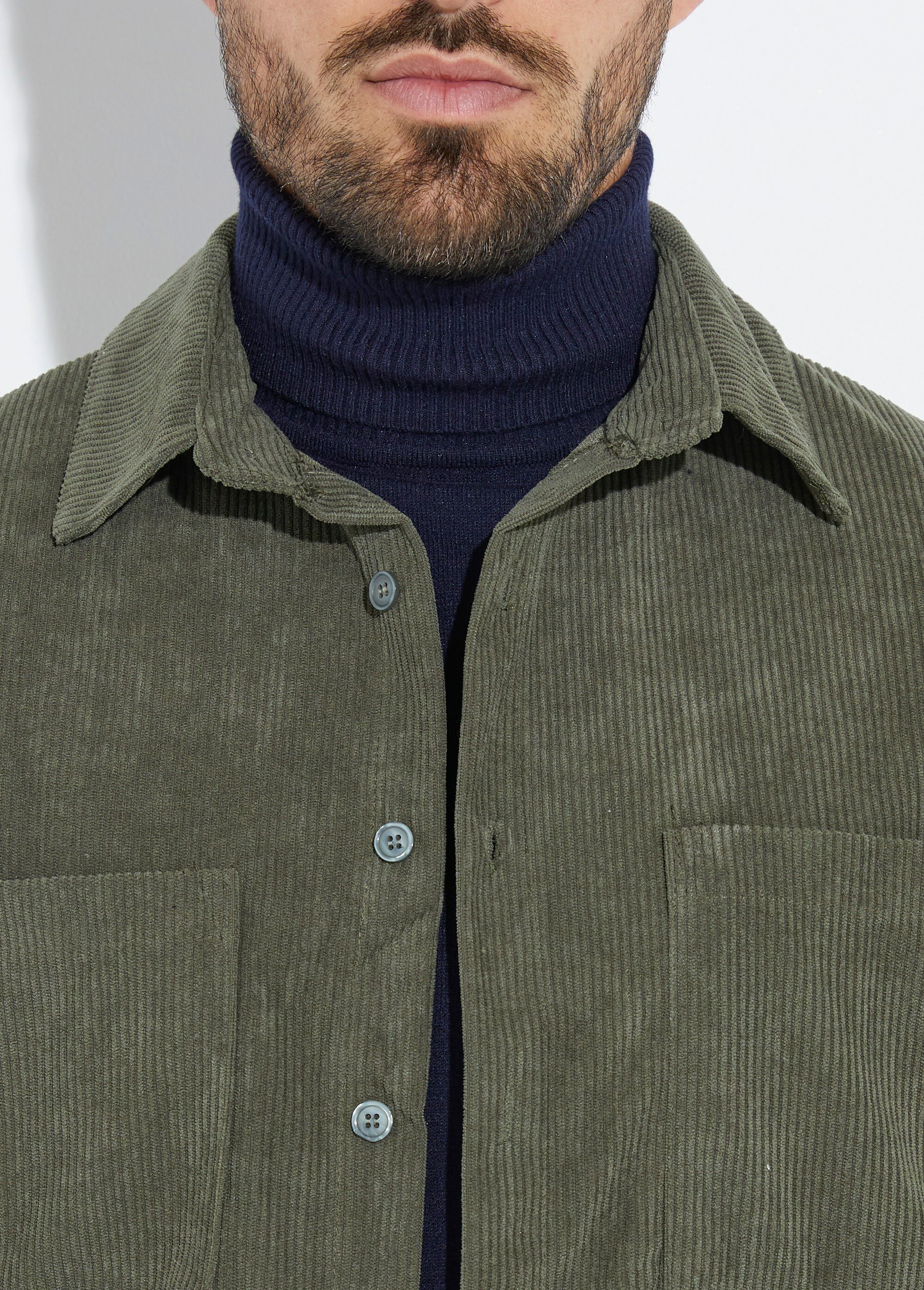 Surchemise en velours à grosses cotes