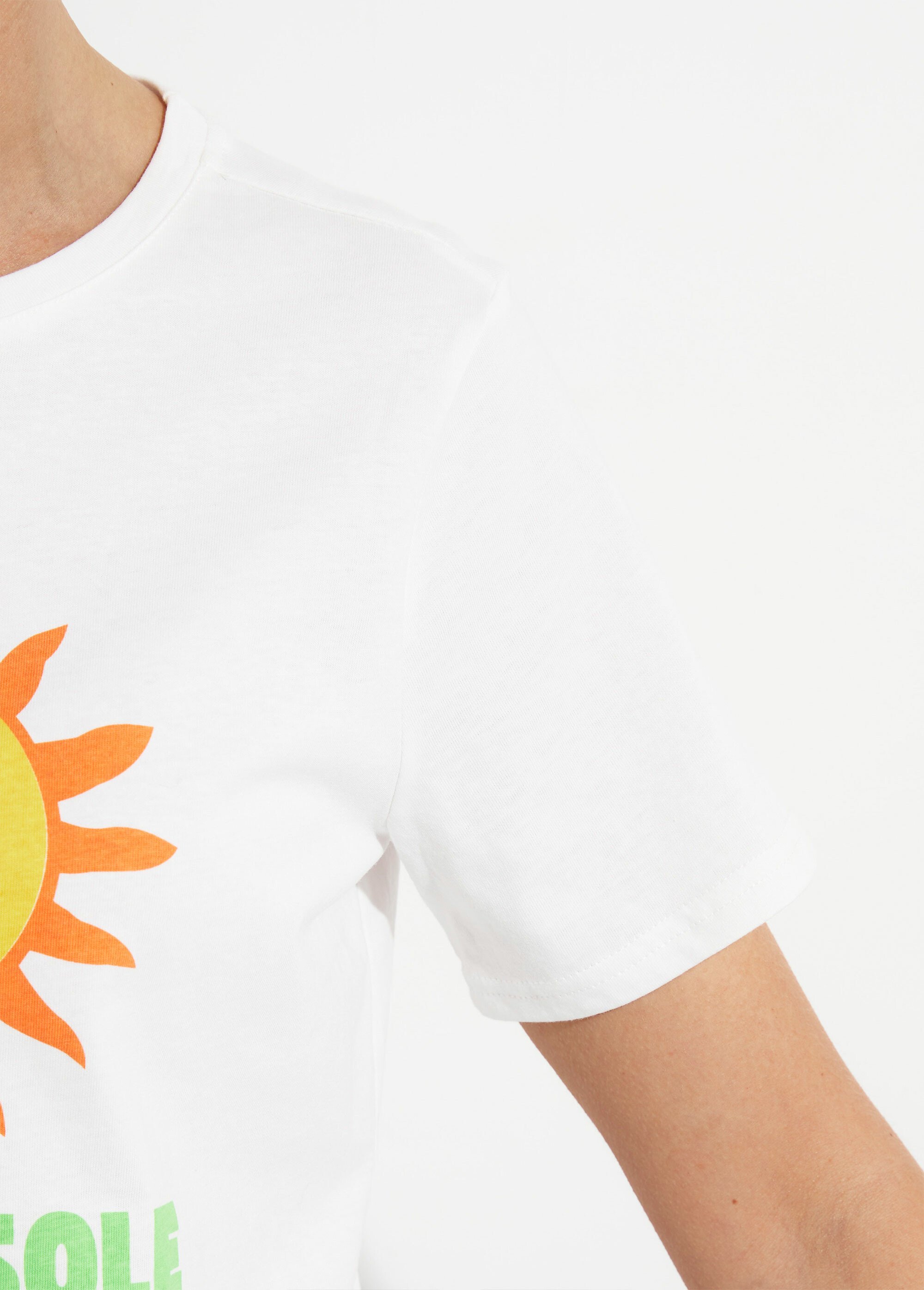 T-shirt coton avec message Sotto il Sole Femme Blanc IA-M1299 DE1
