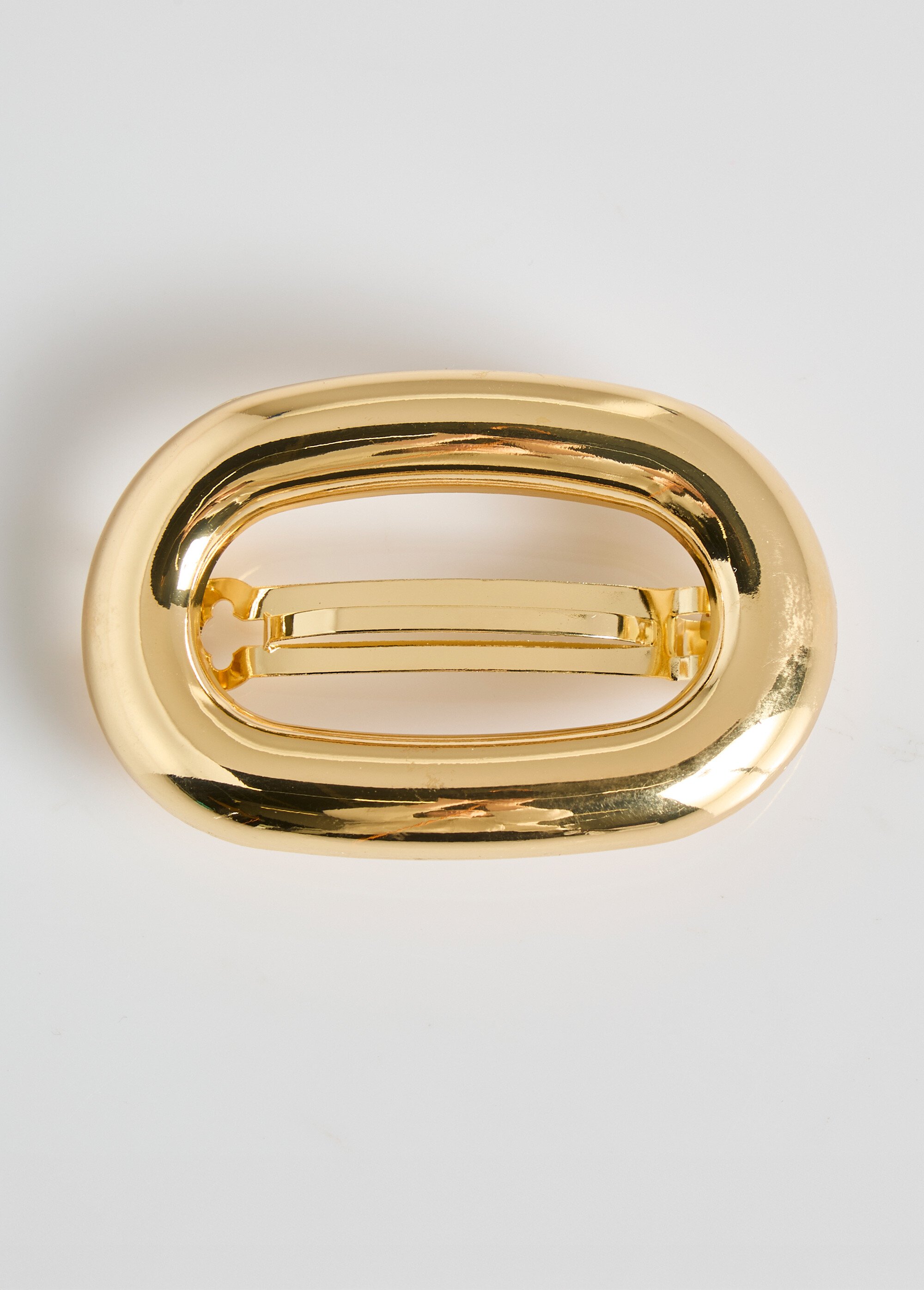 Barrette anneau ovale, acier inoxydable Femme Doré MIL24IP14 FA1