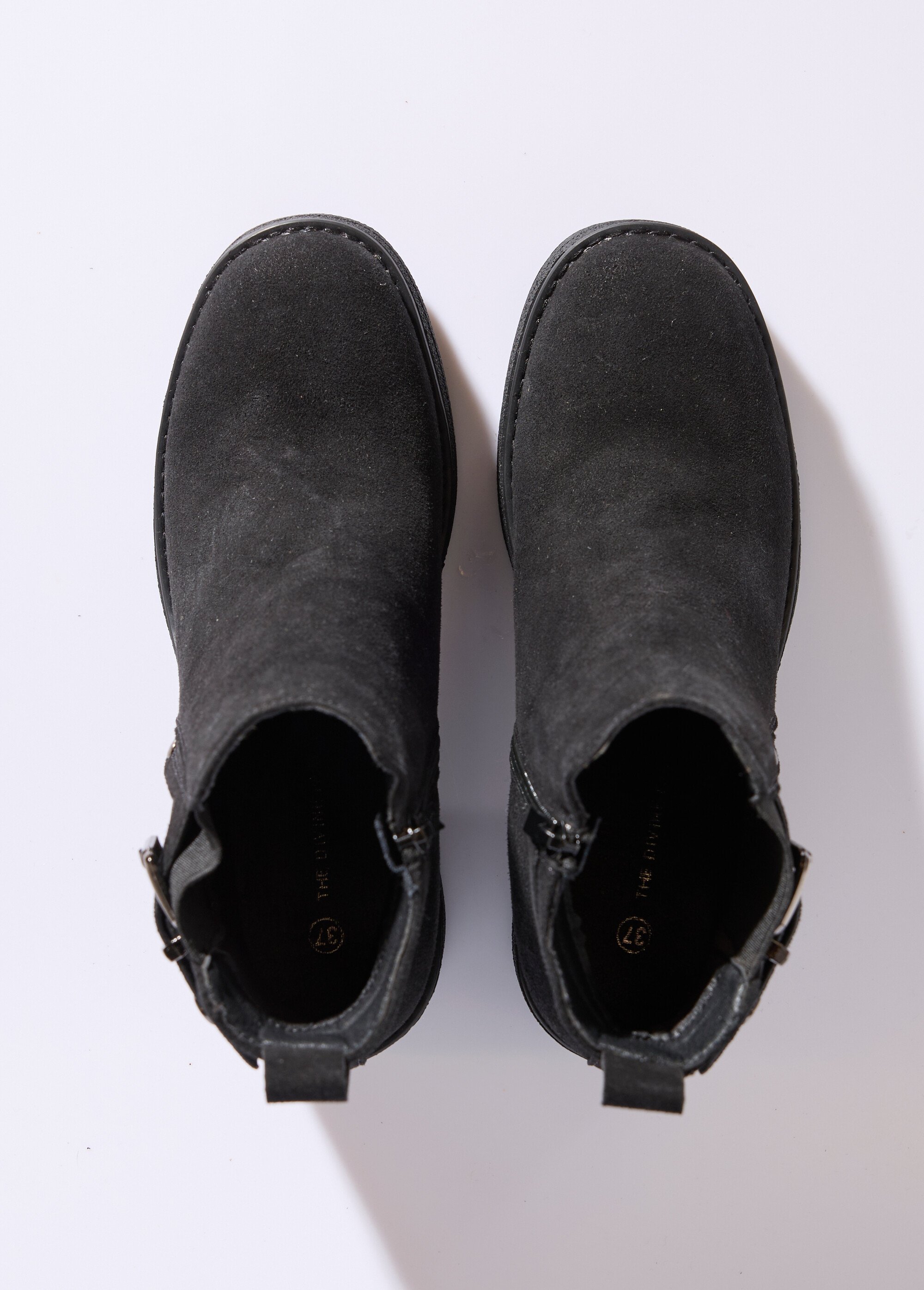 Boots à talons hauts et semelle crêpe Femme Noir JPTDF-5337 OV1