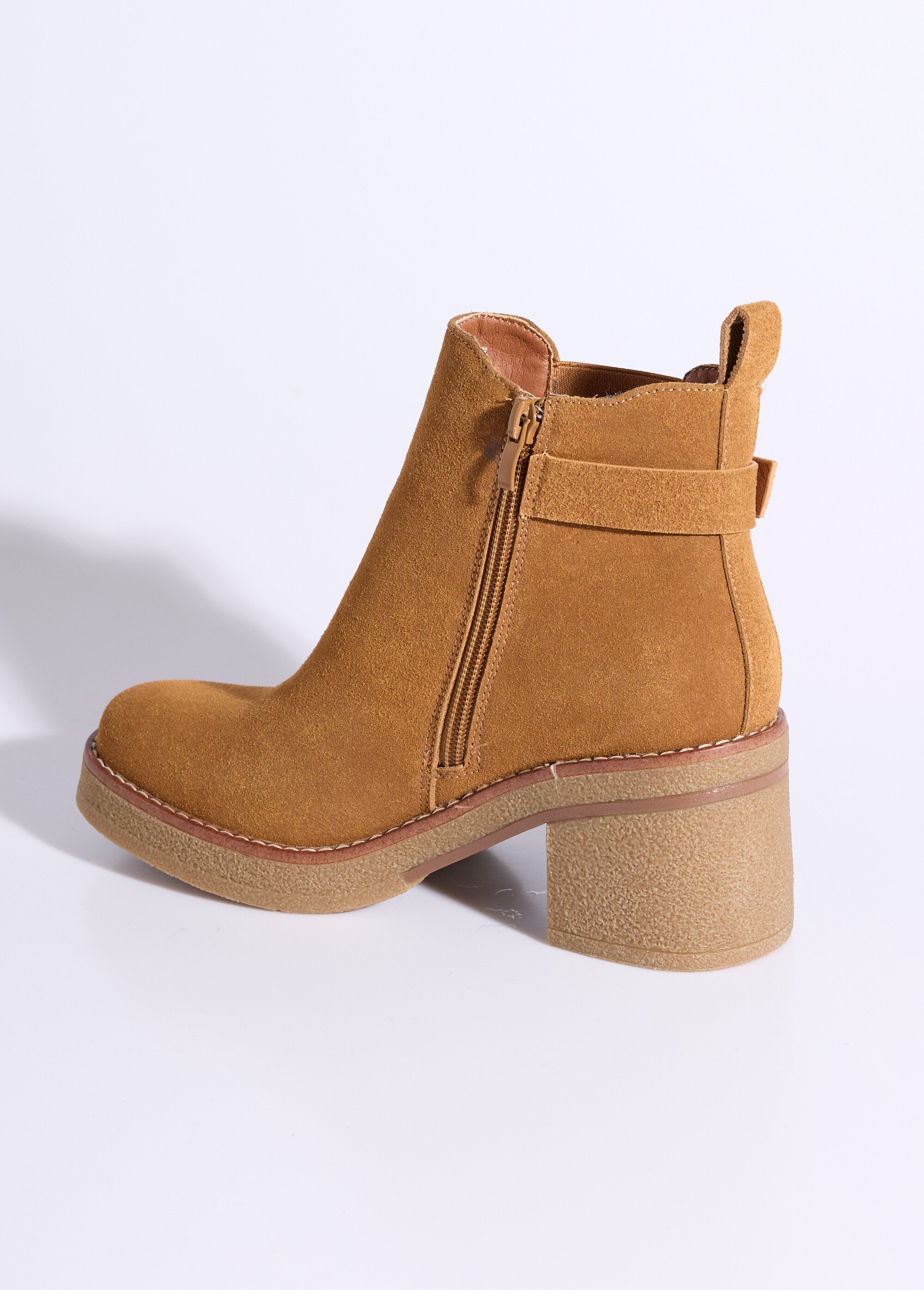 Boots à talons hauts et semelle crêpe Femme Marron JPTDF-5337 DO1