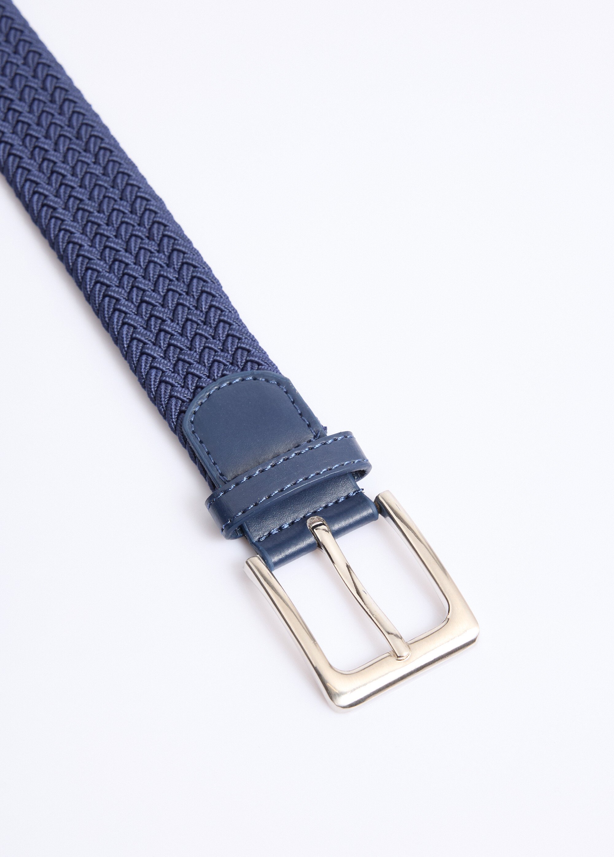 Ceinture tressée extensible taille unique Homme Bleu NES180MBLT2401 DE1