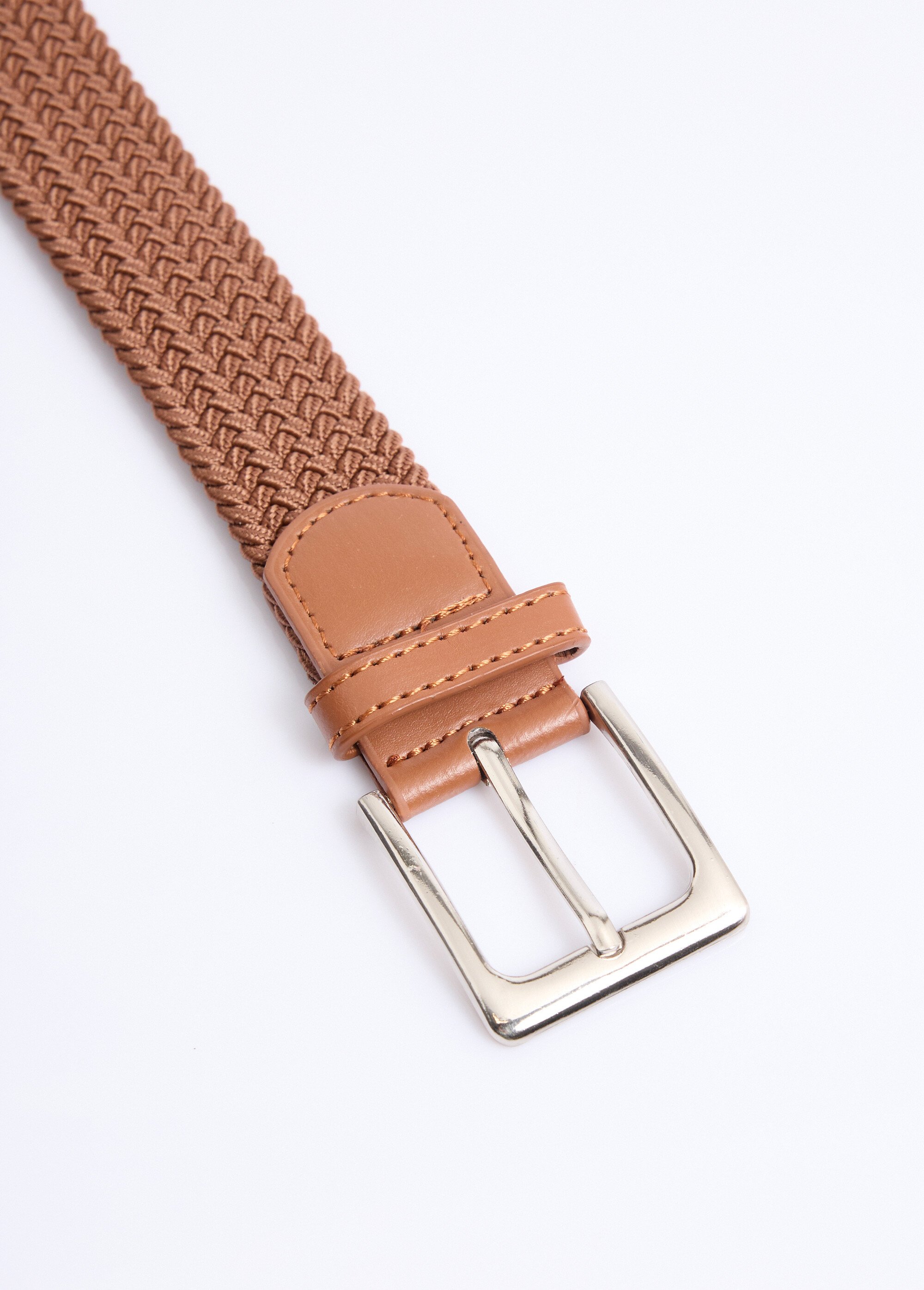 Ceinture tressée extensible taille unique Homme Marron NES180MBLT2401 DE1