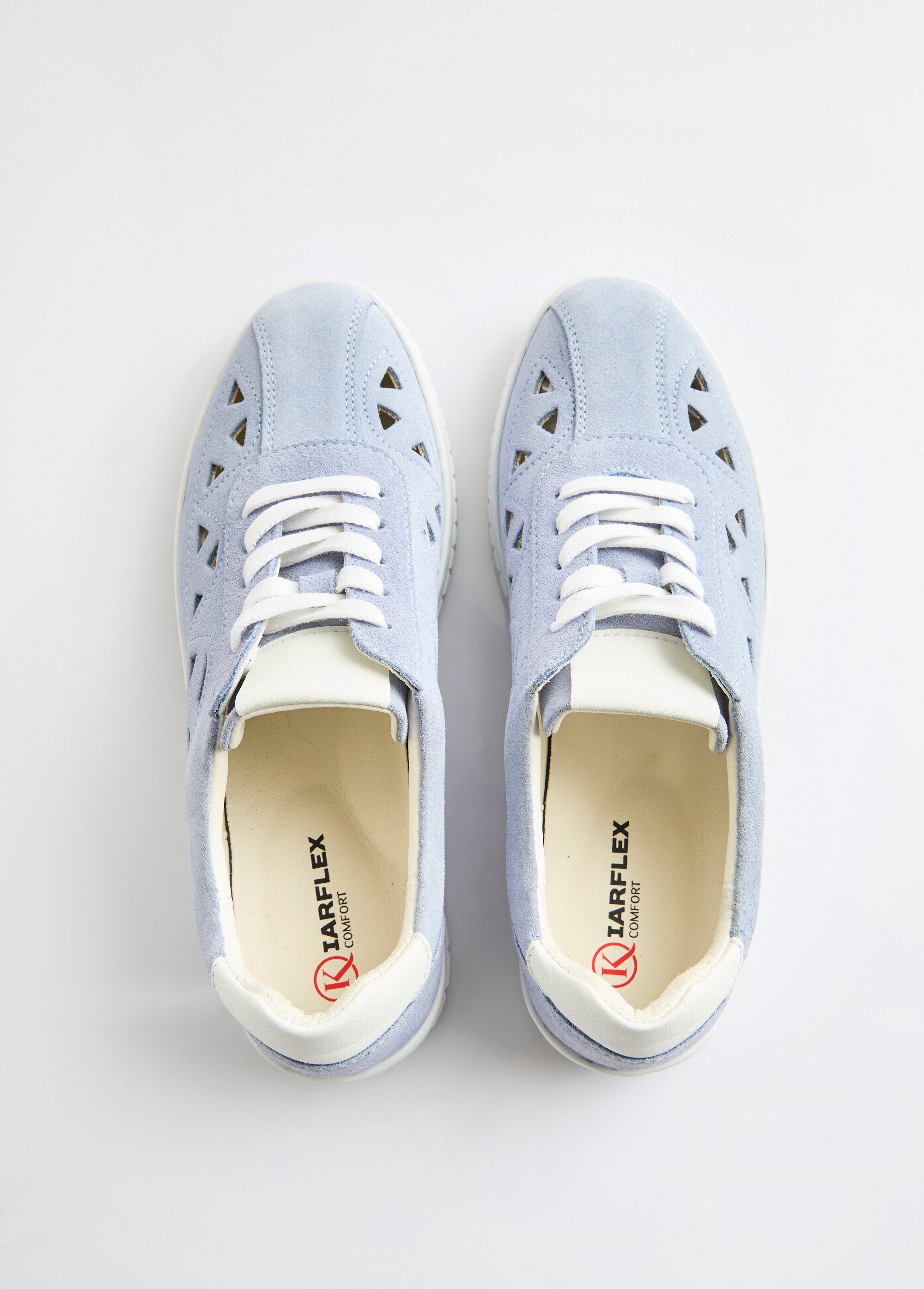 Derbies à lacets cuir largeur confort perforées Femme Bleu OKAIDO OV1